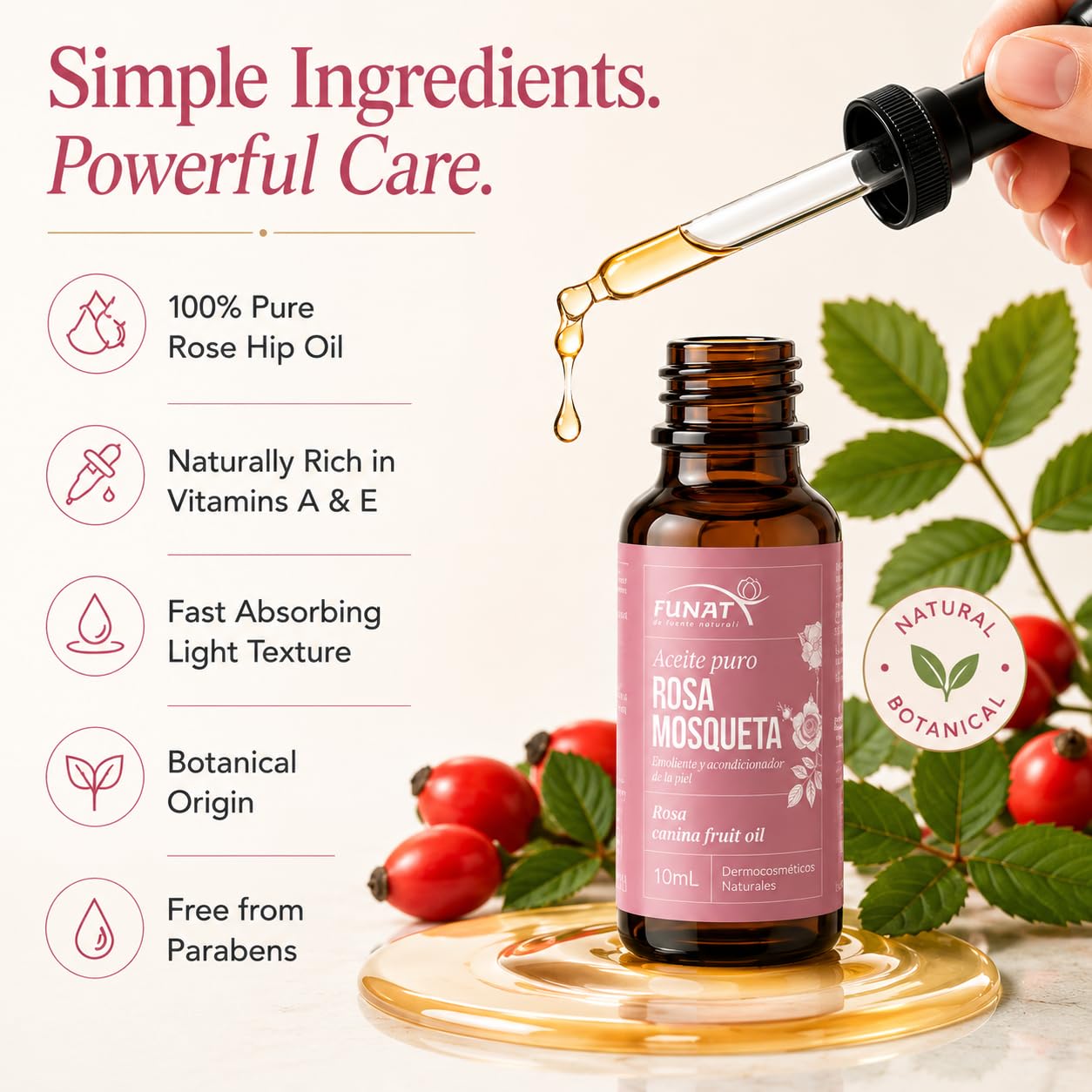 FULL OF NATURE FUNAT FUNAT 100% Pure Rosehip Oil –Facial & Skin Moisturizer – - FULL OF NATURE FUNAT Official Product View 4