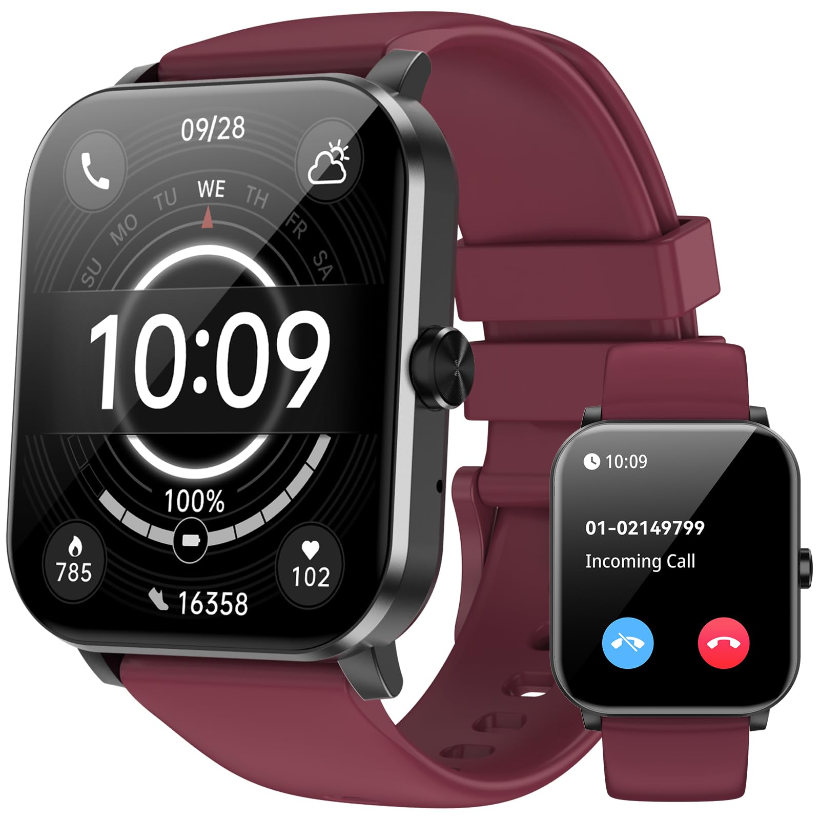 QONBINK Smart Watch, 1.85" HD Fitness Tracker with Bluetooth Calls, 5 - View 9