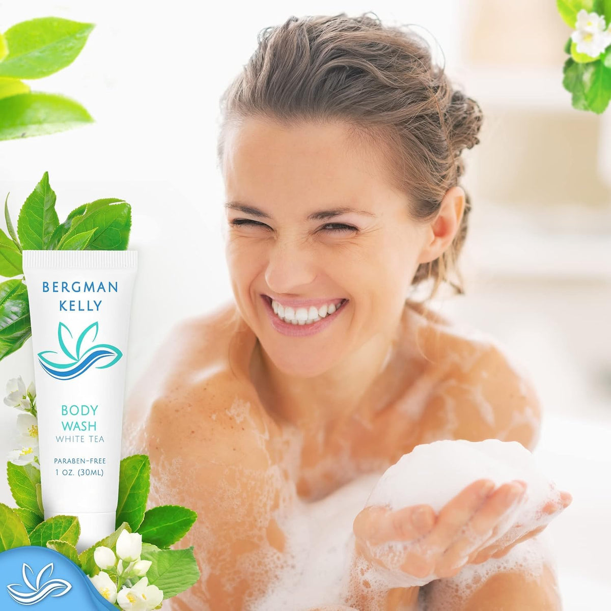 125 Pcs Hotel Soap Bulk Toiletries 5 Pcs Set White Tea 1 oz - BERGMAN KELLY Official Imagery - 4