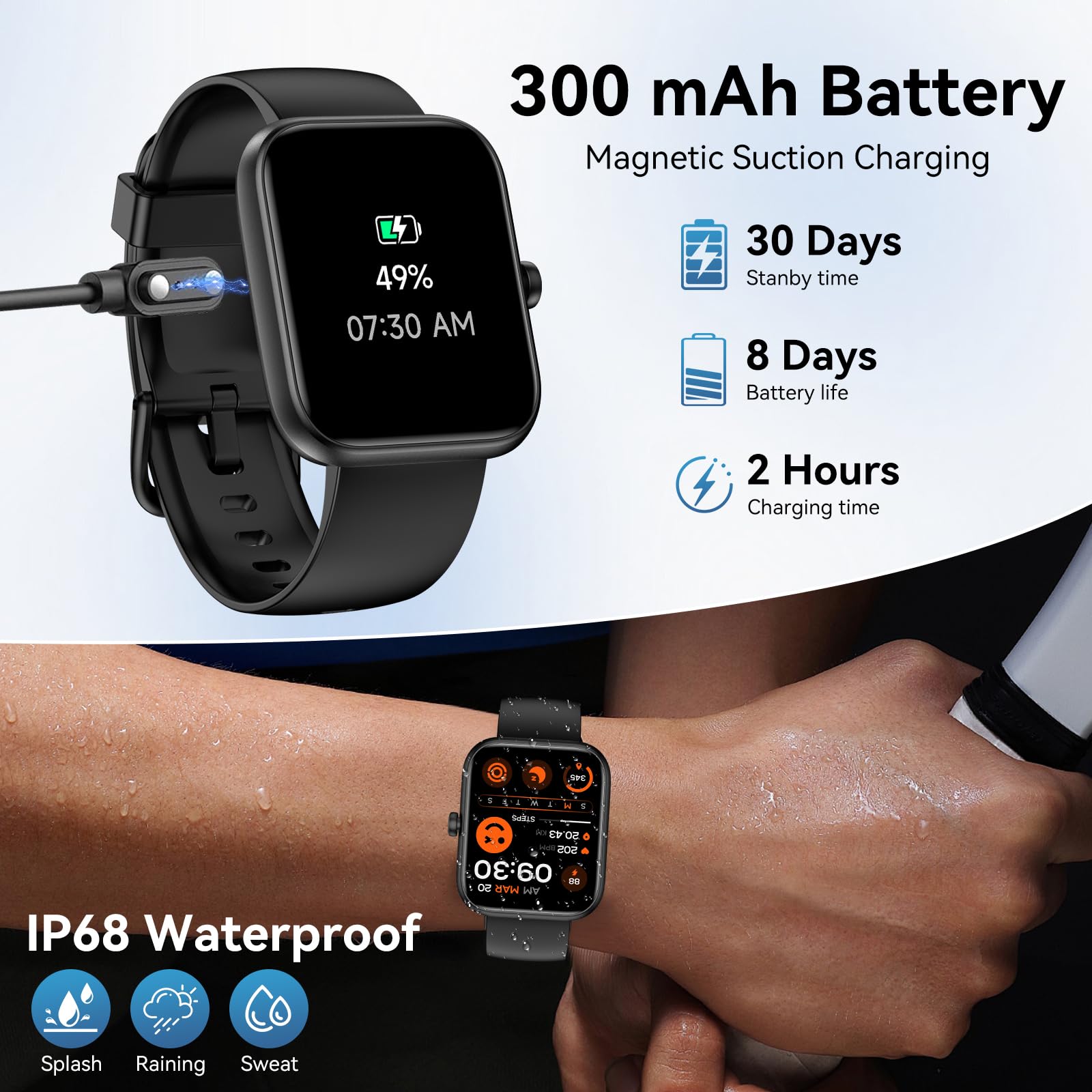 BOOOMIC Smart Watch for Men Women with Alexa Built-in, Bluetooth Calli - View 7