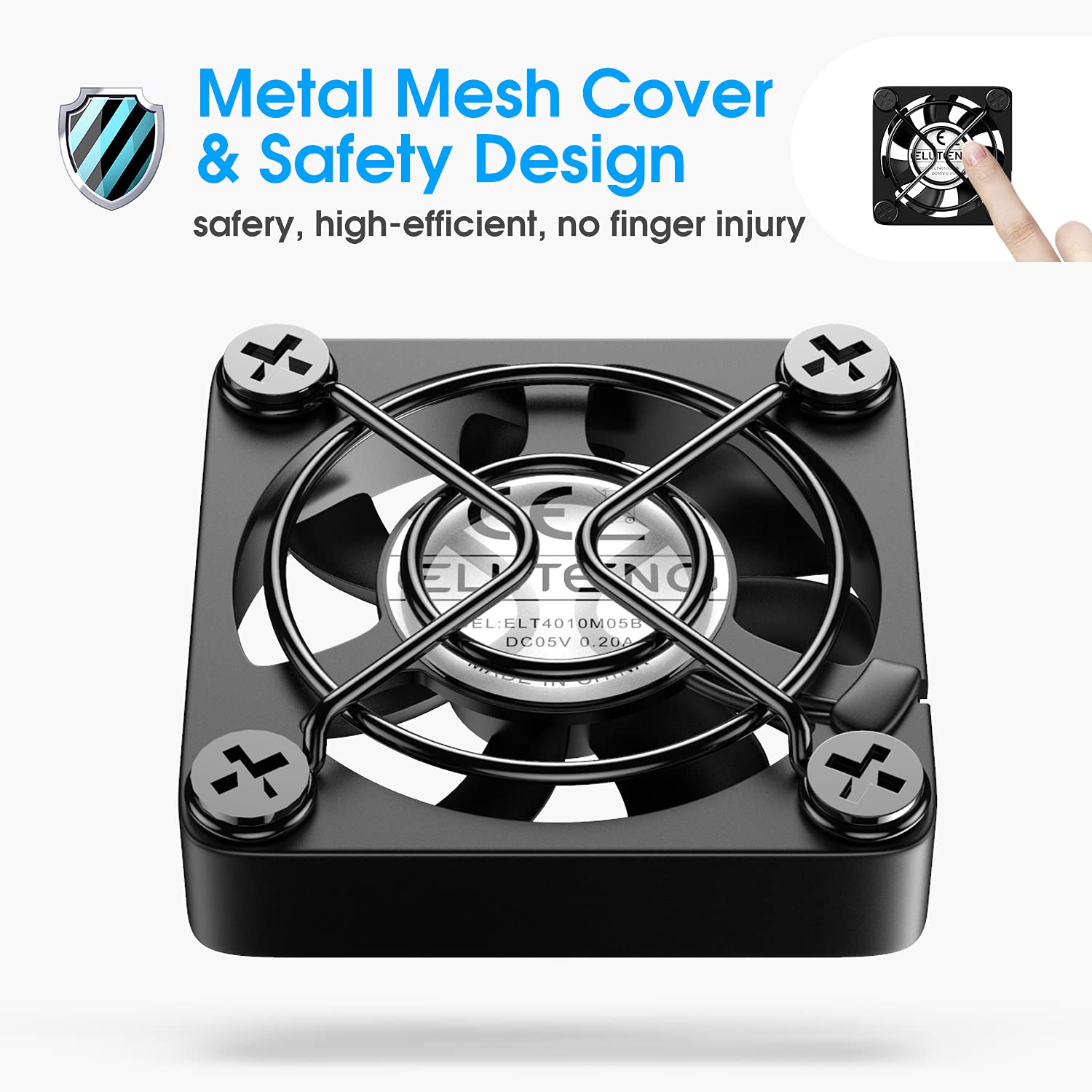 ELUTENG Dual 40mm USB Fan with 3 Speeds Adjustable 5V PC Fan Max by ELUTENG - Angle View 8