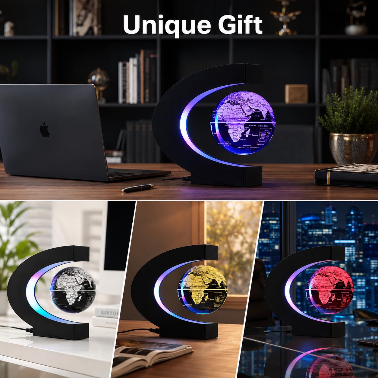 KAIMC Magnetic Levitation Floating Rotating World globe for child - KAIMC Official Product View 4
