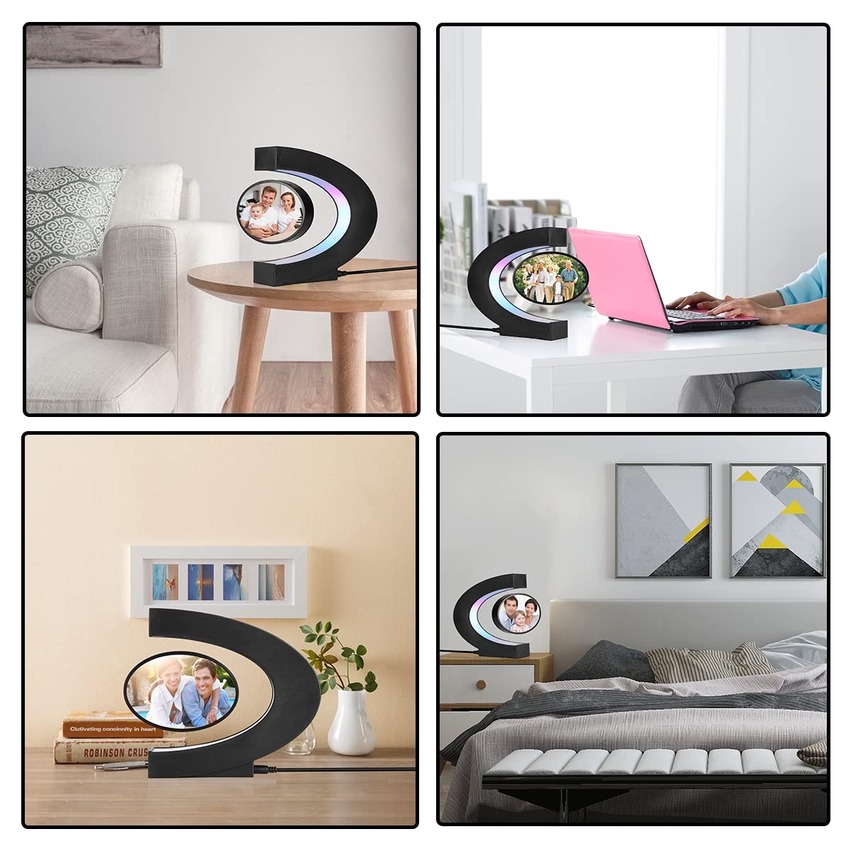 UVEHAS Levitating Photo Frame with LED Colorful Lights - UVEHAS Official Imagery - 6