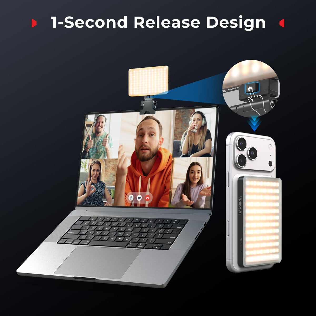 SmallRig M3 Magnetic Selfie Phone Light with Clip Portable - SMALLRIG Official Imagery - 6
