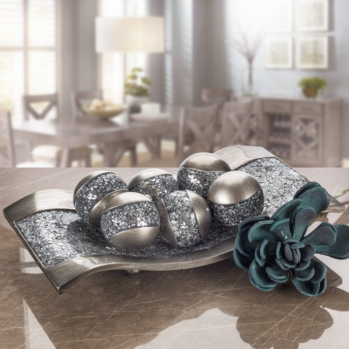Creative Scents Schonwerk Silver Centerpiece for Dining Room - Creative Scents Official Imagery - 3