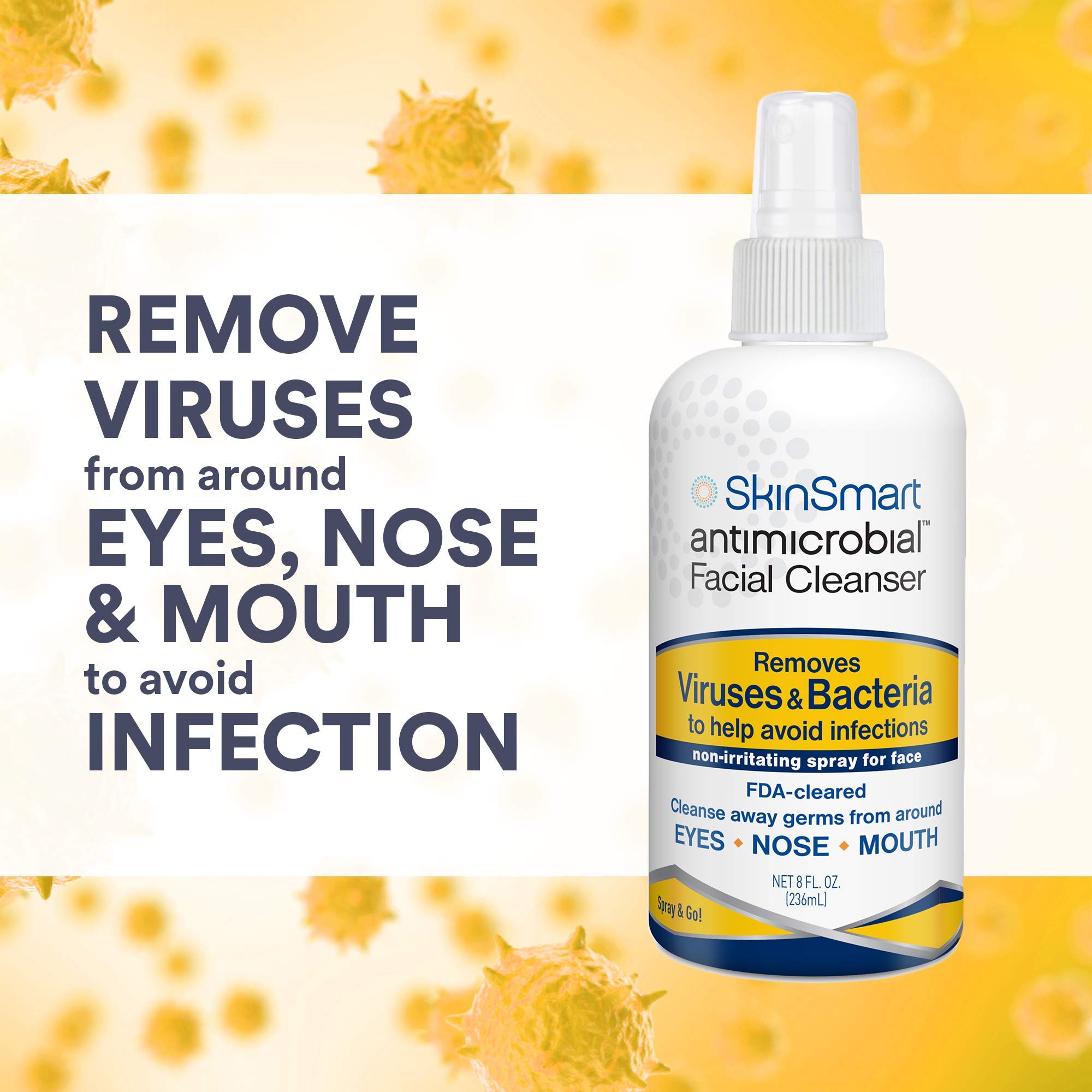 SkinSmart Antimicrobial Facial Cleanser Spray, Remove Viruses 2 oz - View 4