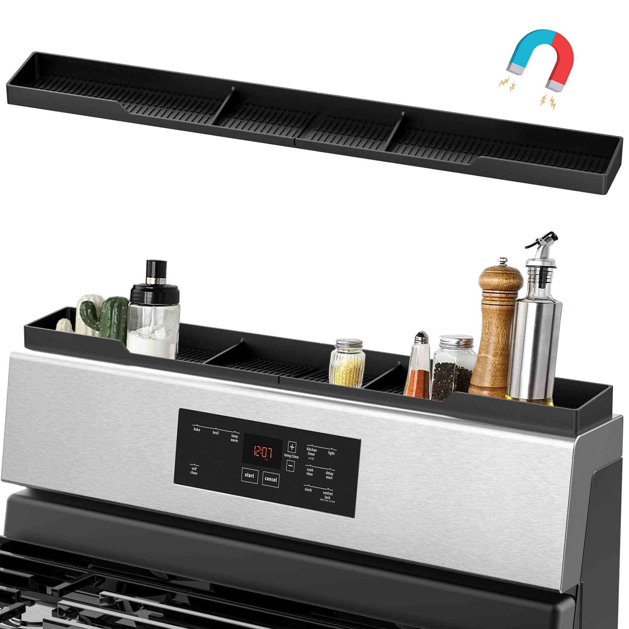 AWOKE Stove Top Shelf 30 Inch - Silicone Material Magnetic Shelf by AWOKE - Angle View 1
