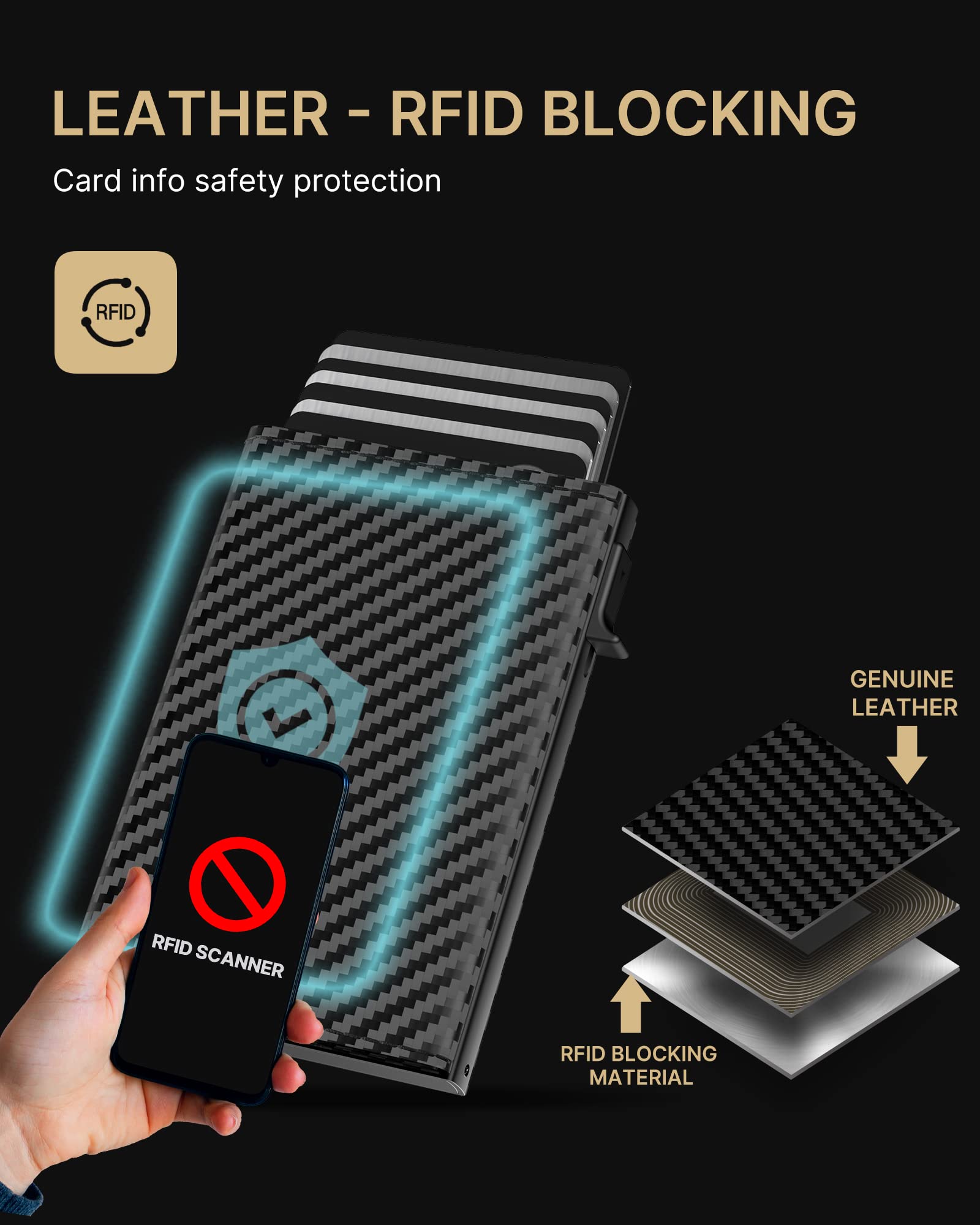 Typecase Pop-Up Aluminum RFID Wallet – Carbon Fiber