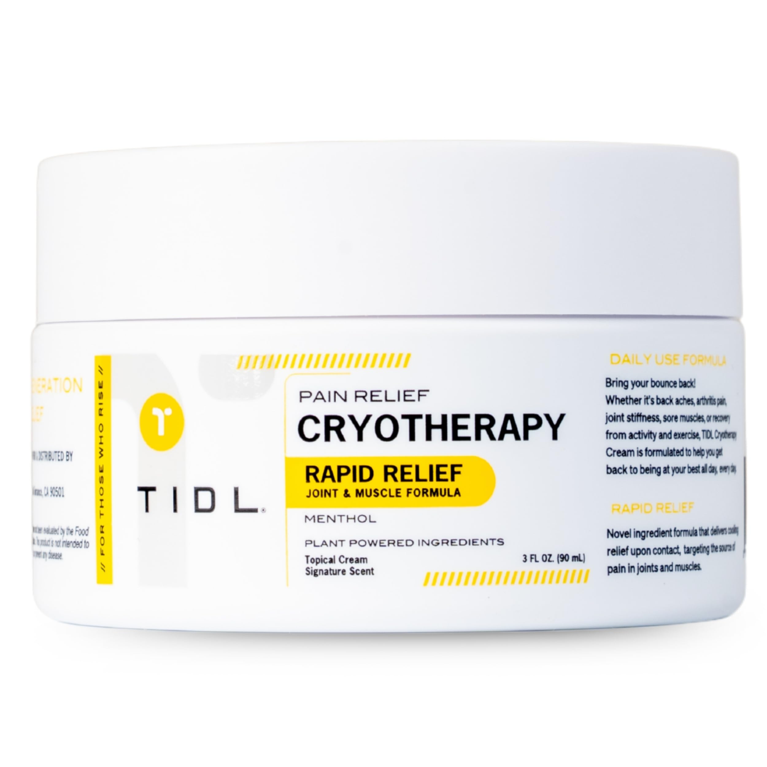 TIDL Cryotherapy Pain Relief Menthol Cream 3 fl oz