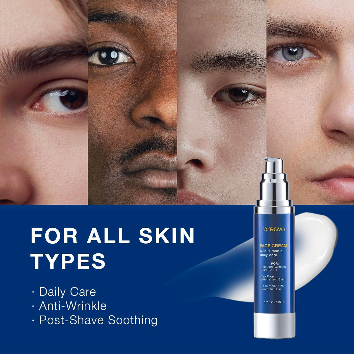 6 in 1 Face Cream for Men 6 in 1 Mens Face Moisturizer Mens - Breavo Official Imagery - 8
