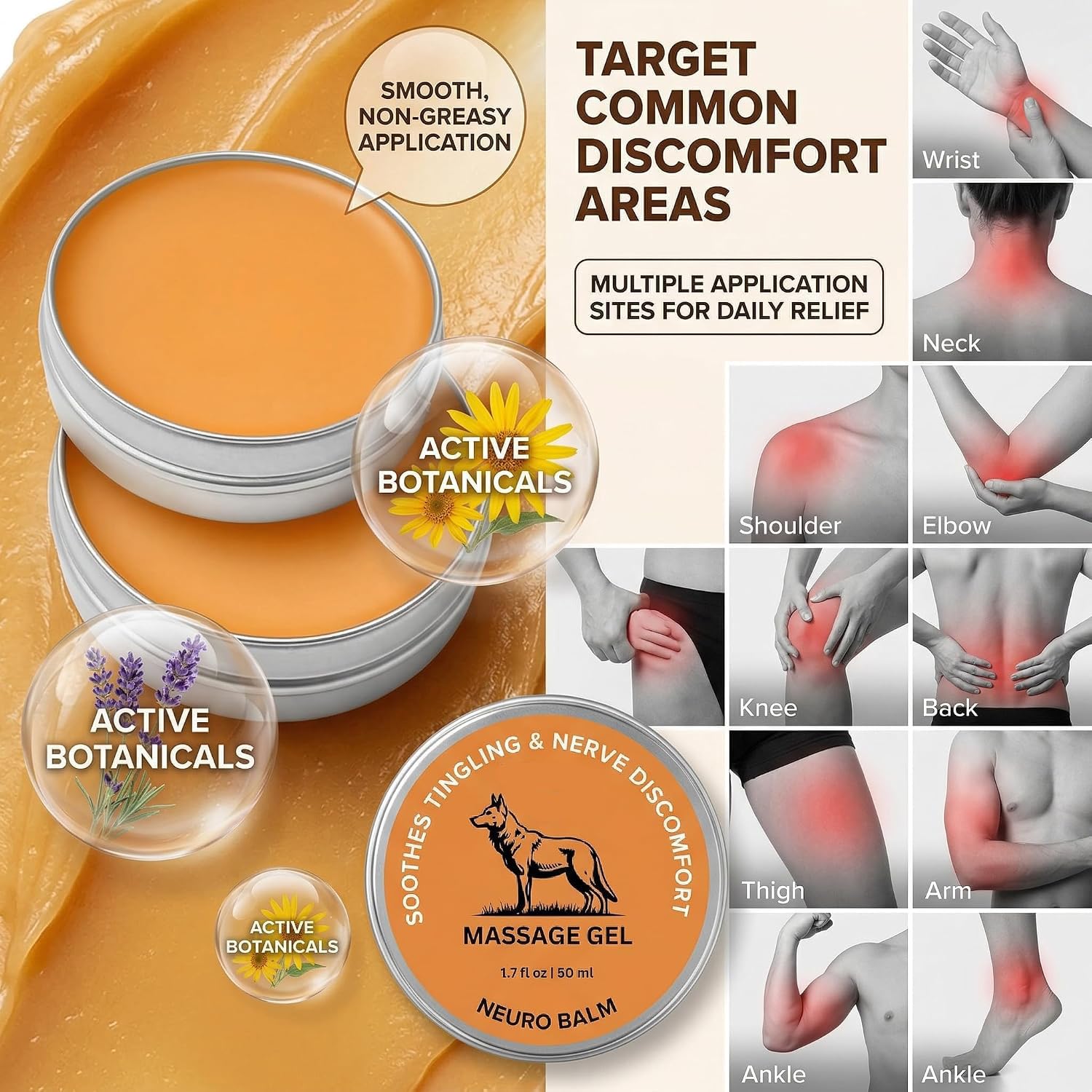Wolf Relief Balm – Herbal Cooling Soothing Cream 2pc
