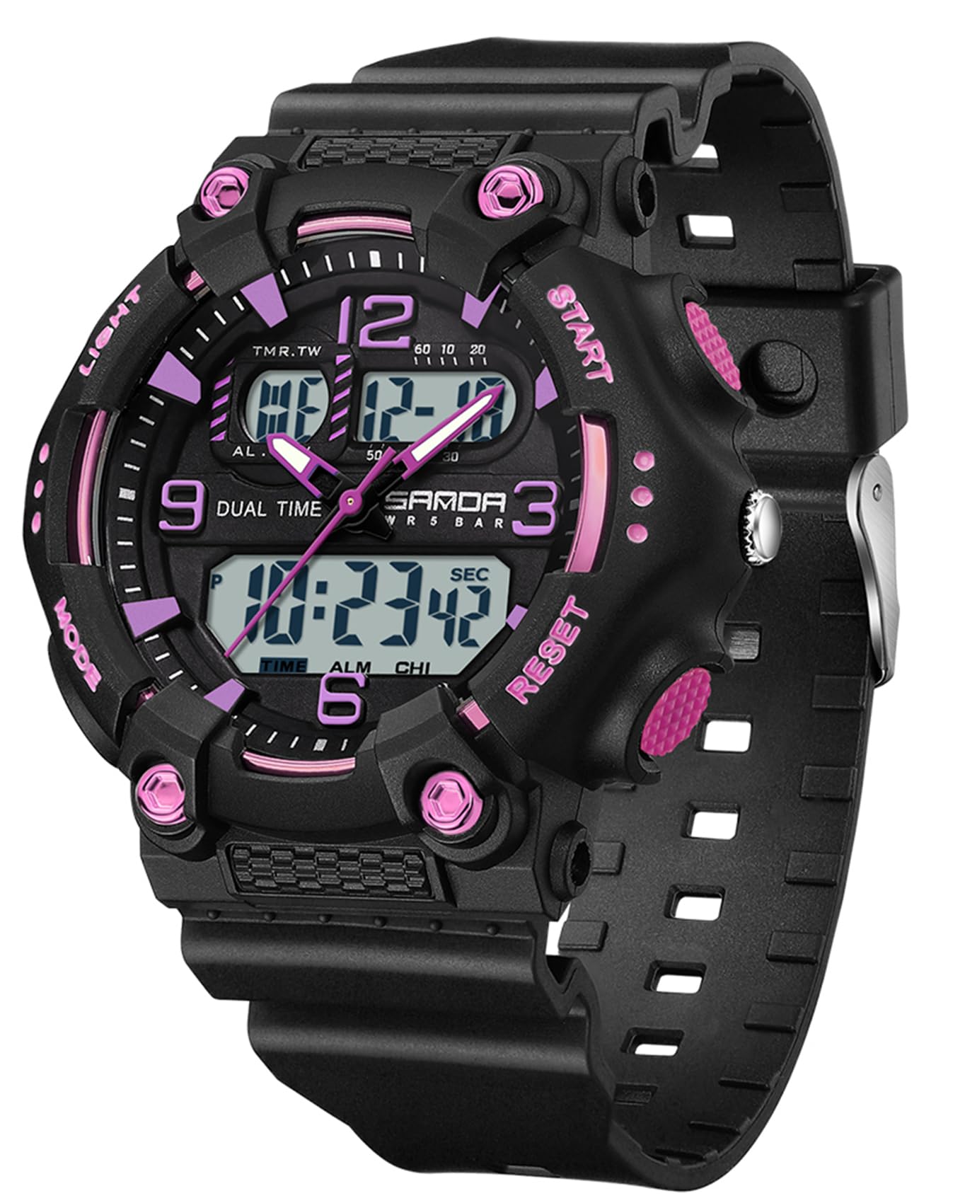 Gosasa Fashion Men's Women's Digital Analog Sports Watch Dual - Product Imagery