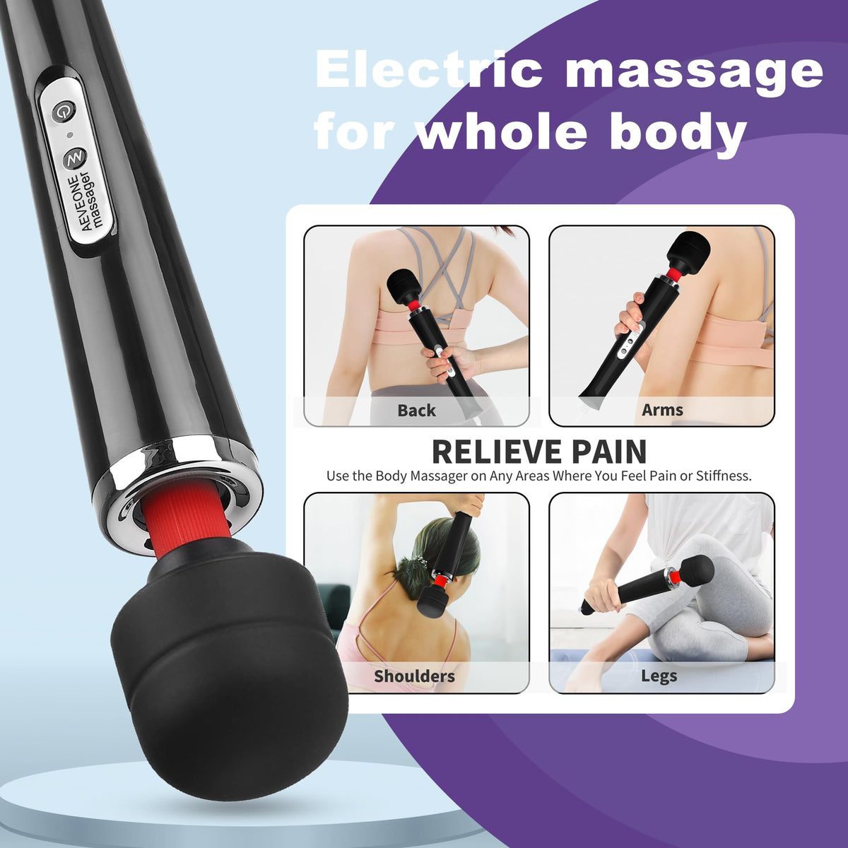 AEVEONE Wired Powerful Handheld Wand Massager Strong - AEVEONE Official Imagery - 6