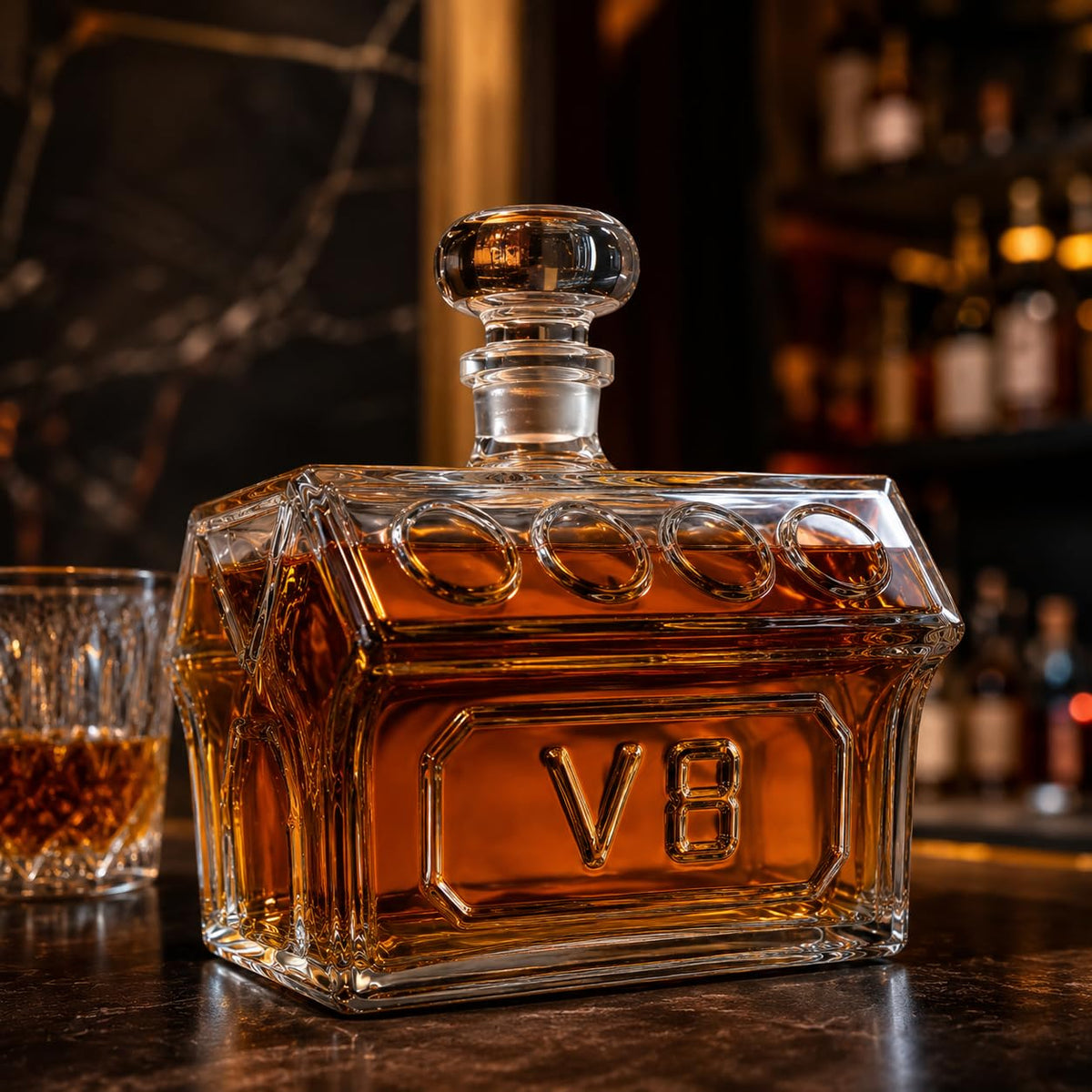 V8 Engine Whiskey Decanter Glass Car Motor Liquor Bottle - KAAS HAUS Official Imagery - 5