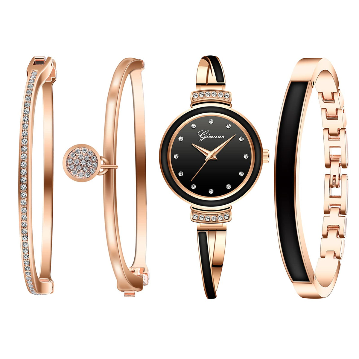 Avaner Bangle Watch and Bracelet Set 4 Pcs Wrist Watch - Avaner Official Imagery - 8