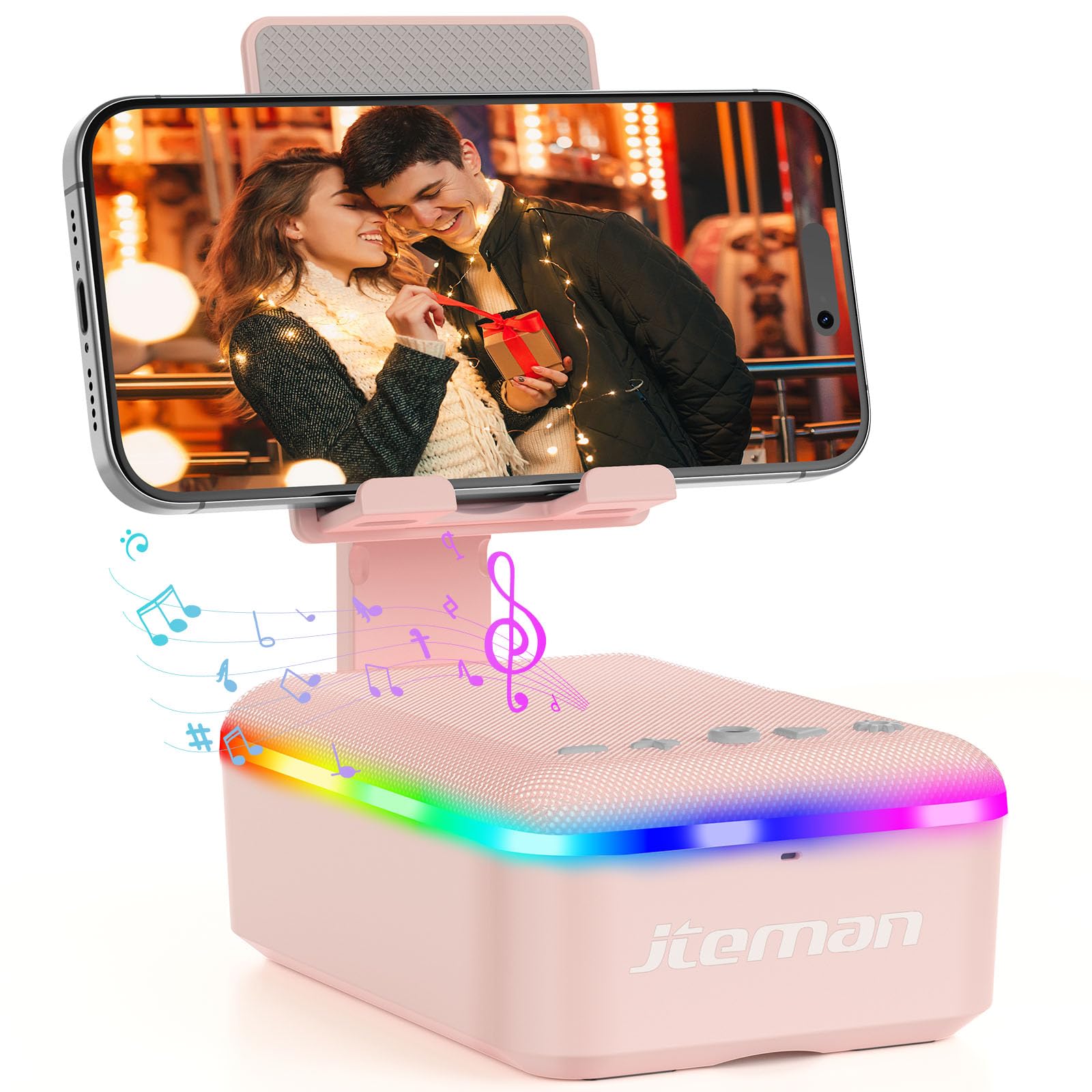 JTEMAN Gifts for Men Women,Cell Phone Stand with Bluetooth Speaker,LED - View 9