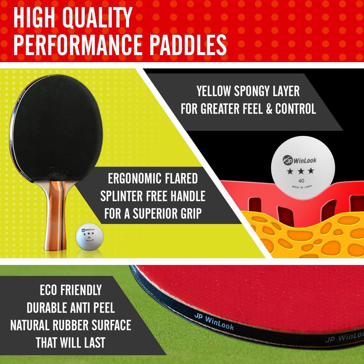 JP WinLook Ping Pong Paddles Sets - JP WinLook Official Imagery - 4
