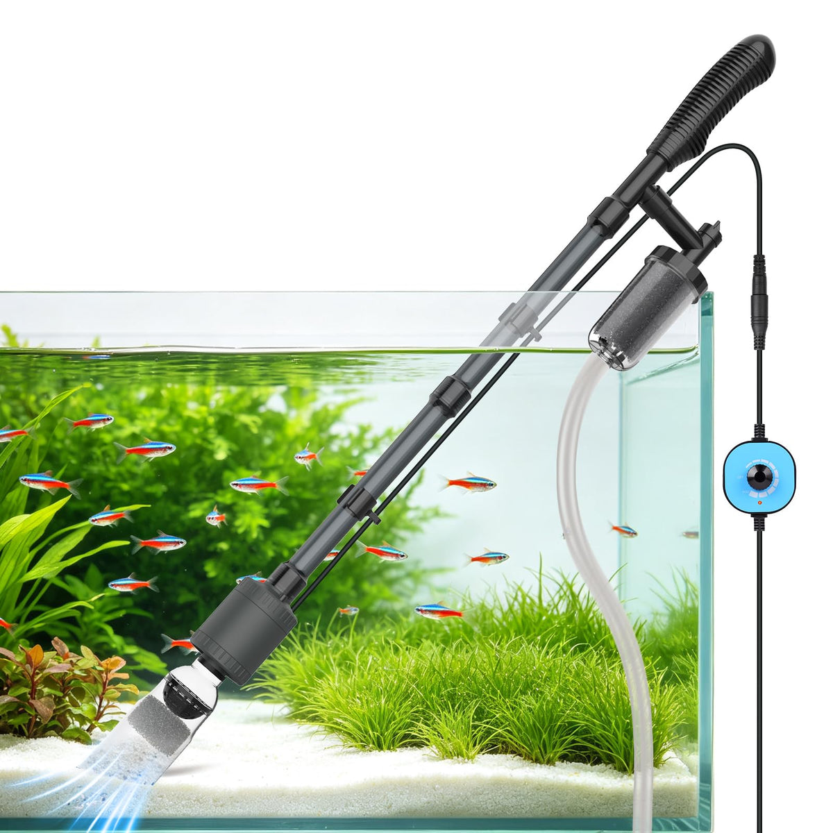 fishkeeper 6 in 1 Electric Aquarium Gravel Cleaner Fish Tank - fishkeeper Official Imagery - 1