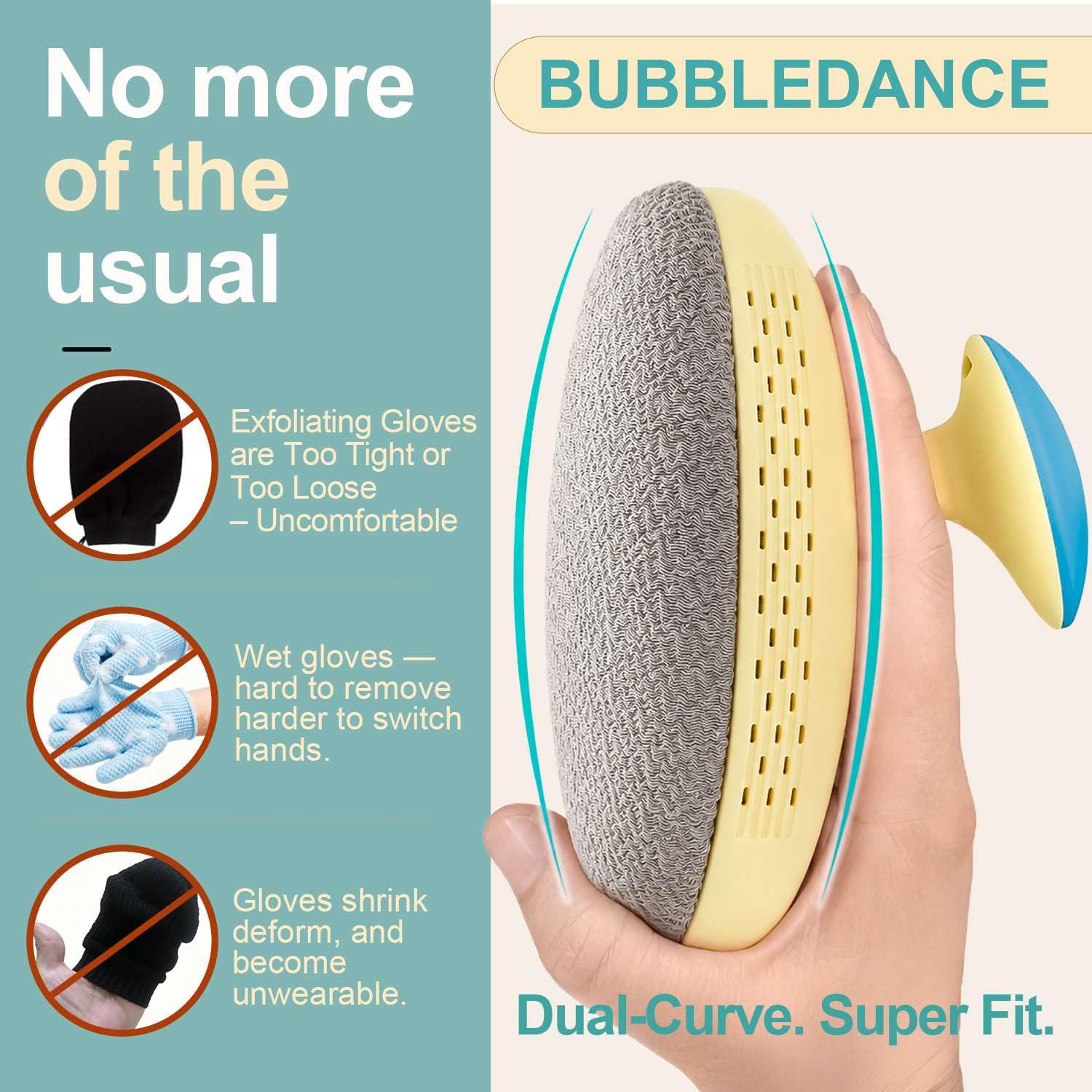 BUBBLEDANCE Body Scrubber – Replaces Exfoliating Glove, Deep Scrub - BUBBLEDANCE Official Product View 2