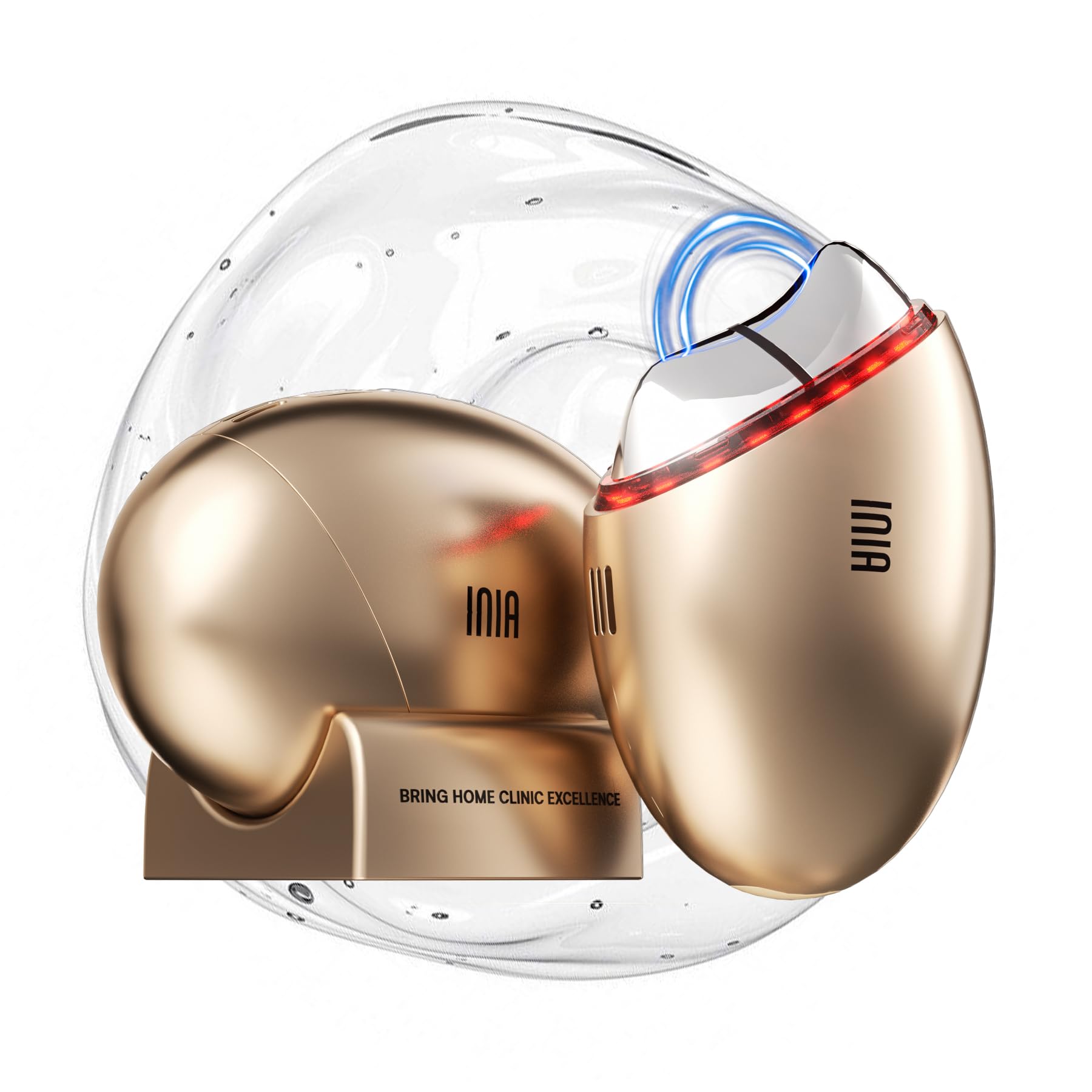 INIA 7-in-1 Red Light Therapy for Face and Neck Gua Sha Facial - Product Imagery