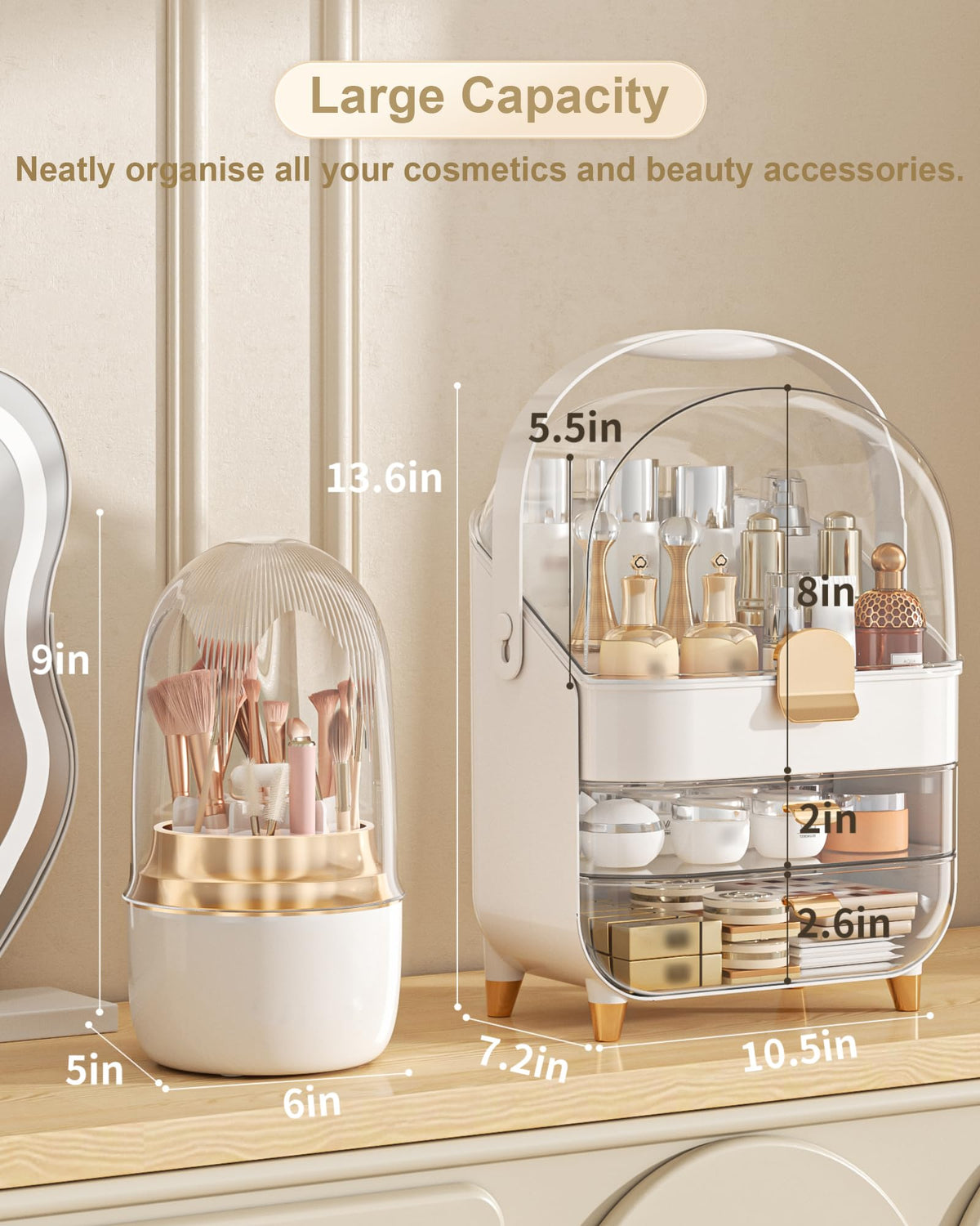 Makeup Organizer Countertop Skincare Holder Bathroom Counter - Anylady Official Imagery - 3