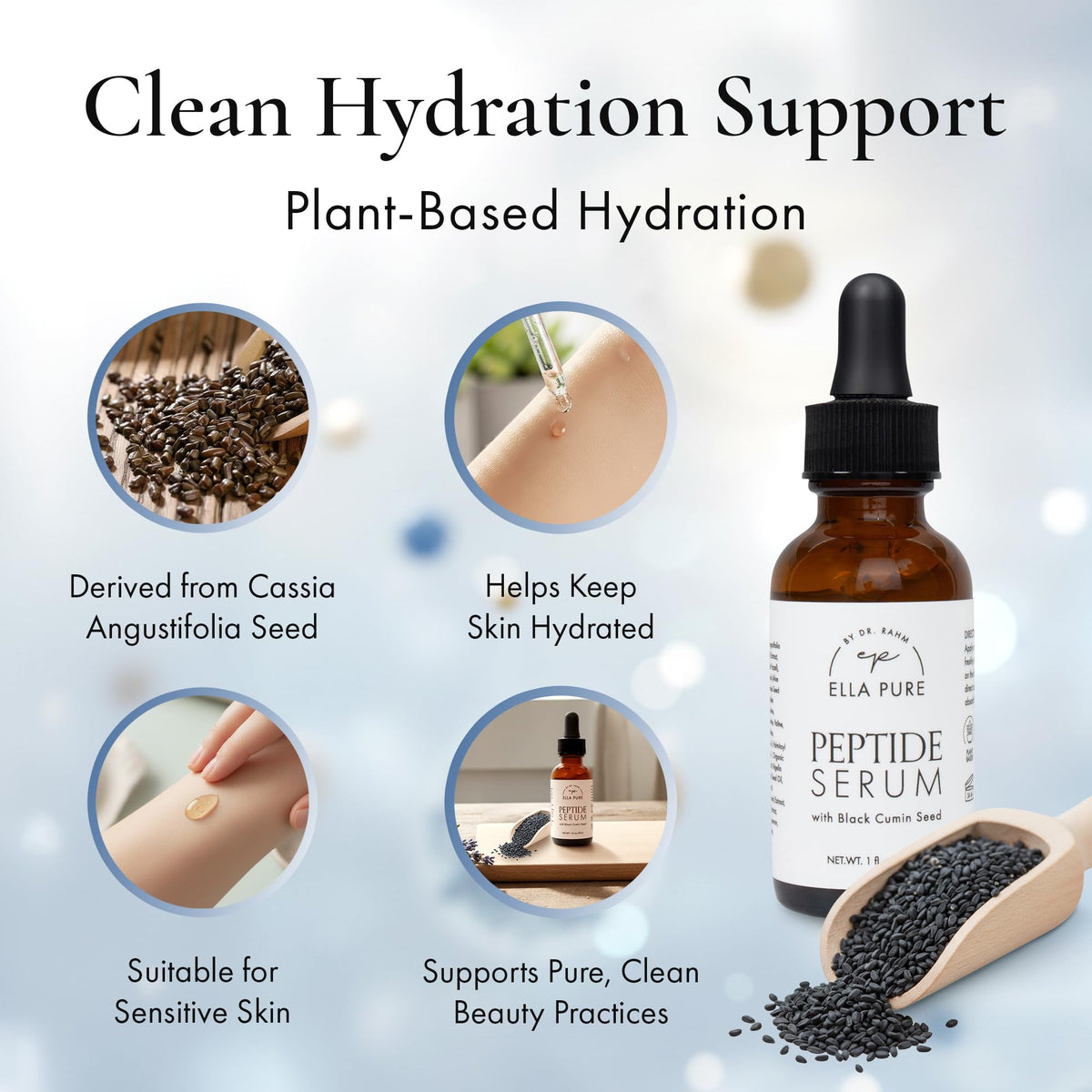 ELLA PURE Hydrating Face Serum with Triple Peptides - ELLA PURE Official Imagery - 4