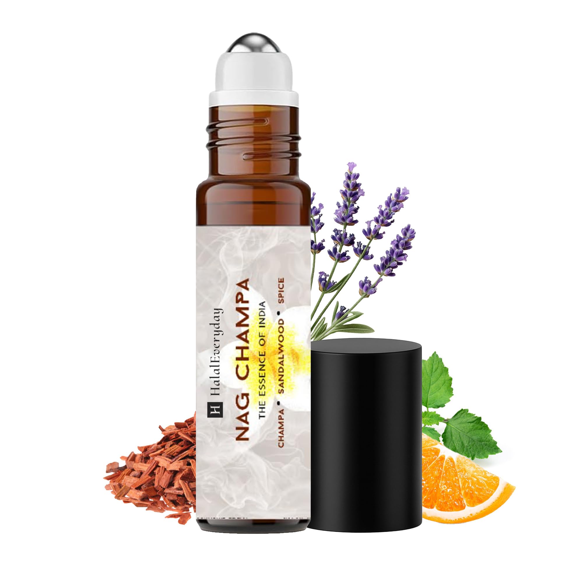 HalalEveryDay Nag Champa Perfume Oil Roll-On, Alcohol-Free, 1/8 - Product Imagery