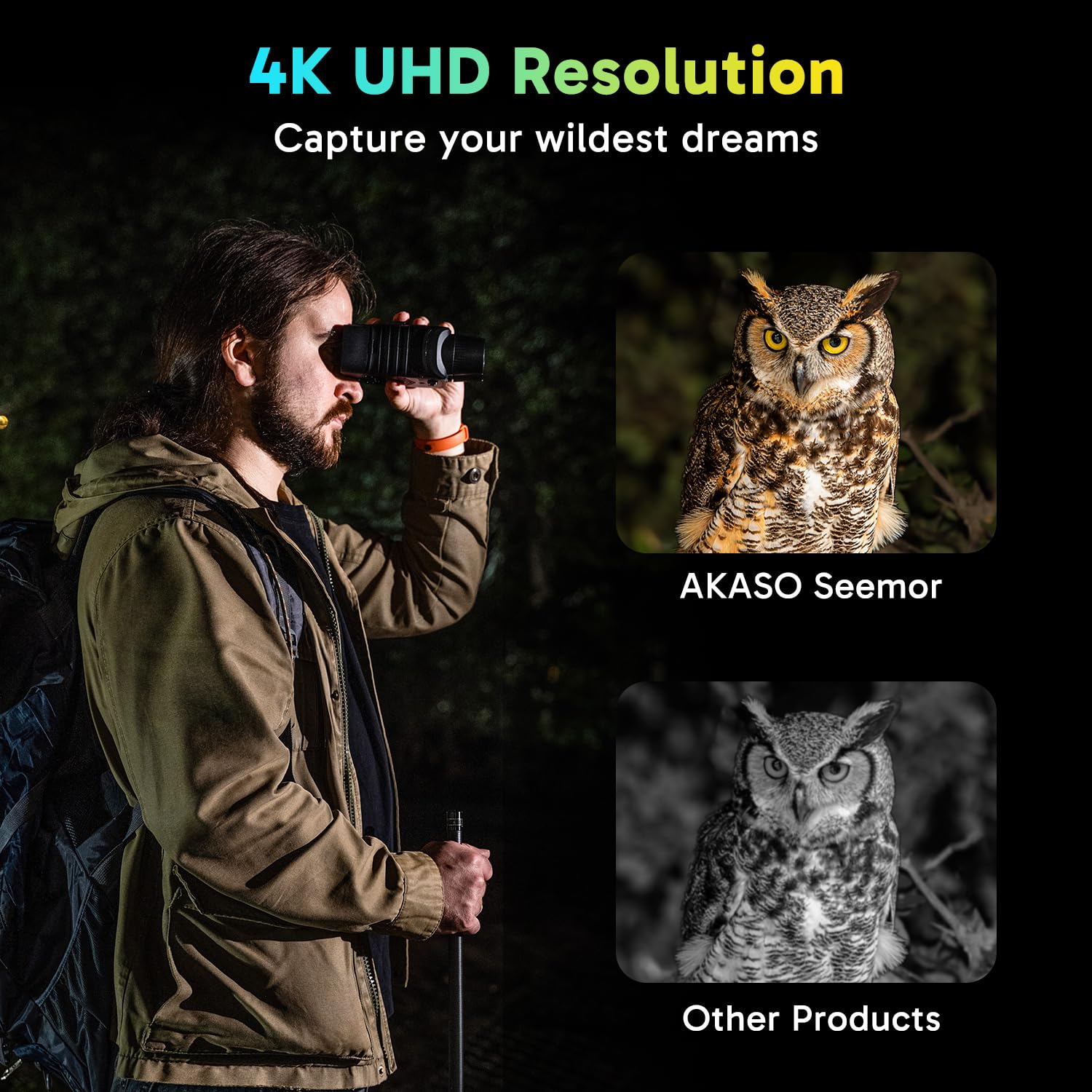 AKASO Seemor-200 Night Vision Goggles - 4K Full Color Night Visio by AKASO - Angle View 4