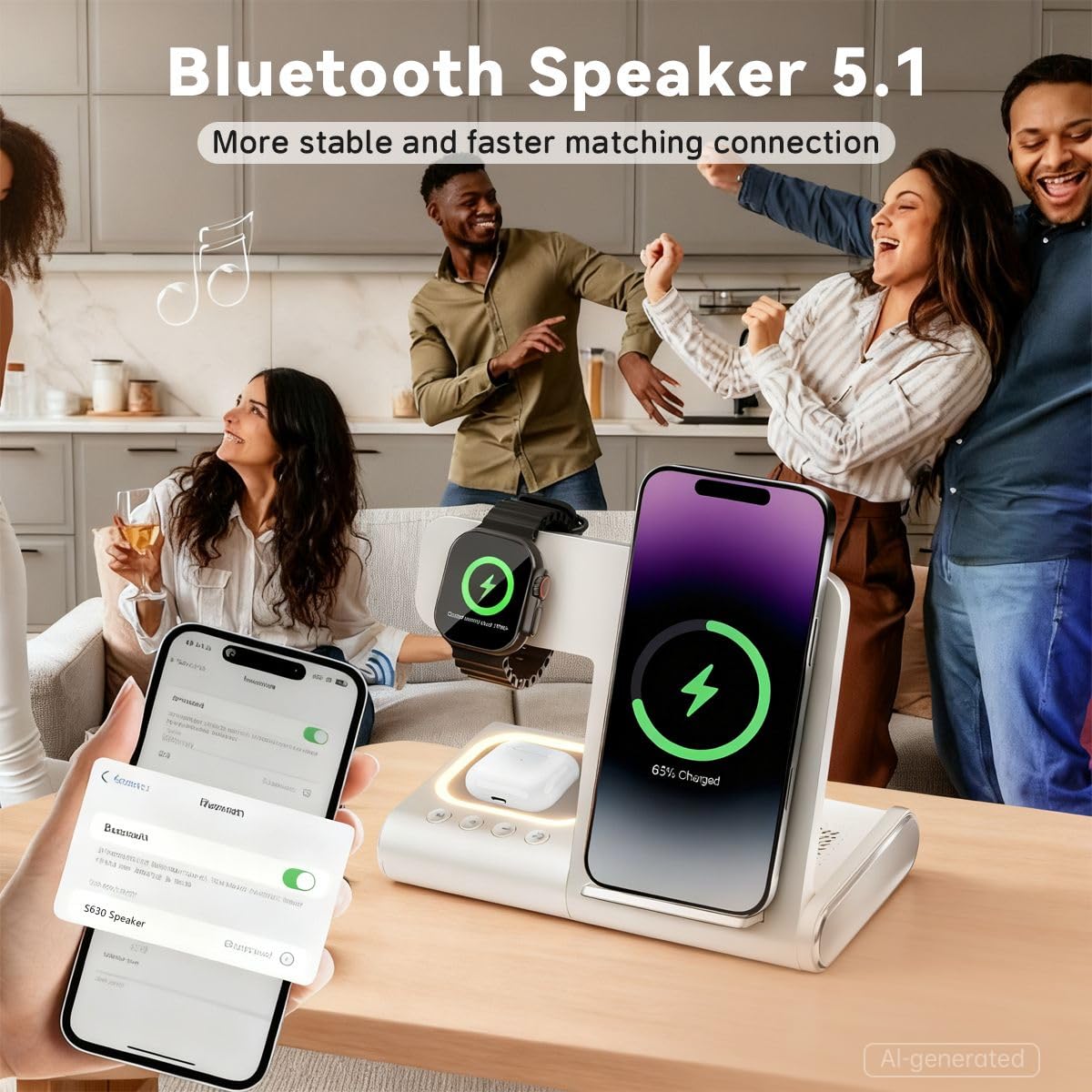 BLKE Bedside Charging Hub with Speaker Light Foldable - BLKE Pro Official Imagery - 4