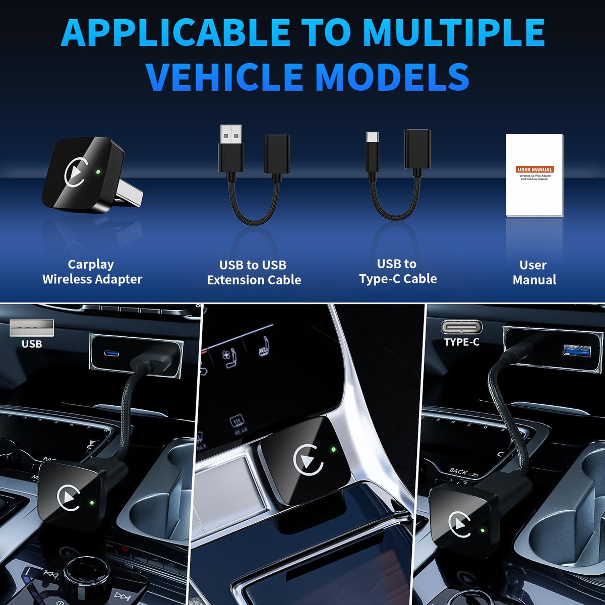 2 in 1 Wireless CarPlay and Android Auto Adapter for iPhone - WeekBack Official Imagery - 8