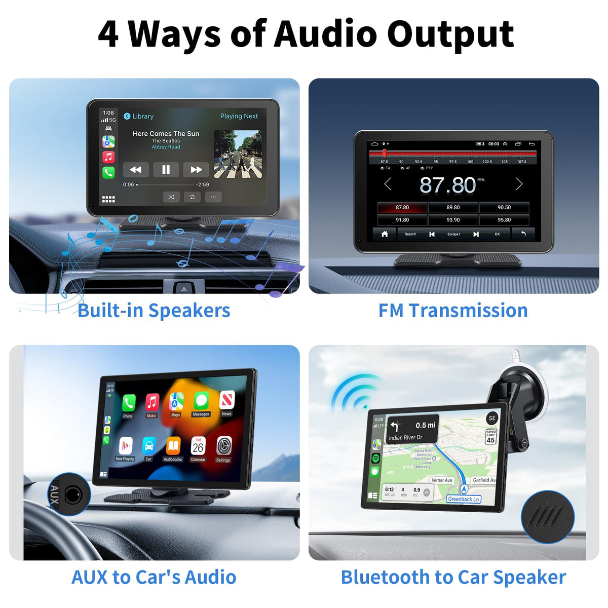 CarPlay Screen for Car 9 Wireless CarPlay Android Auto - GTVFS Official Imagery - 6