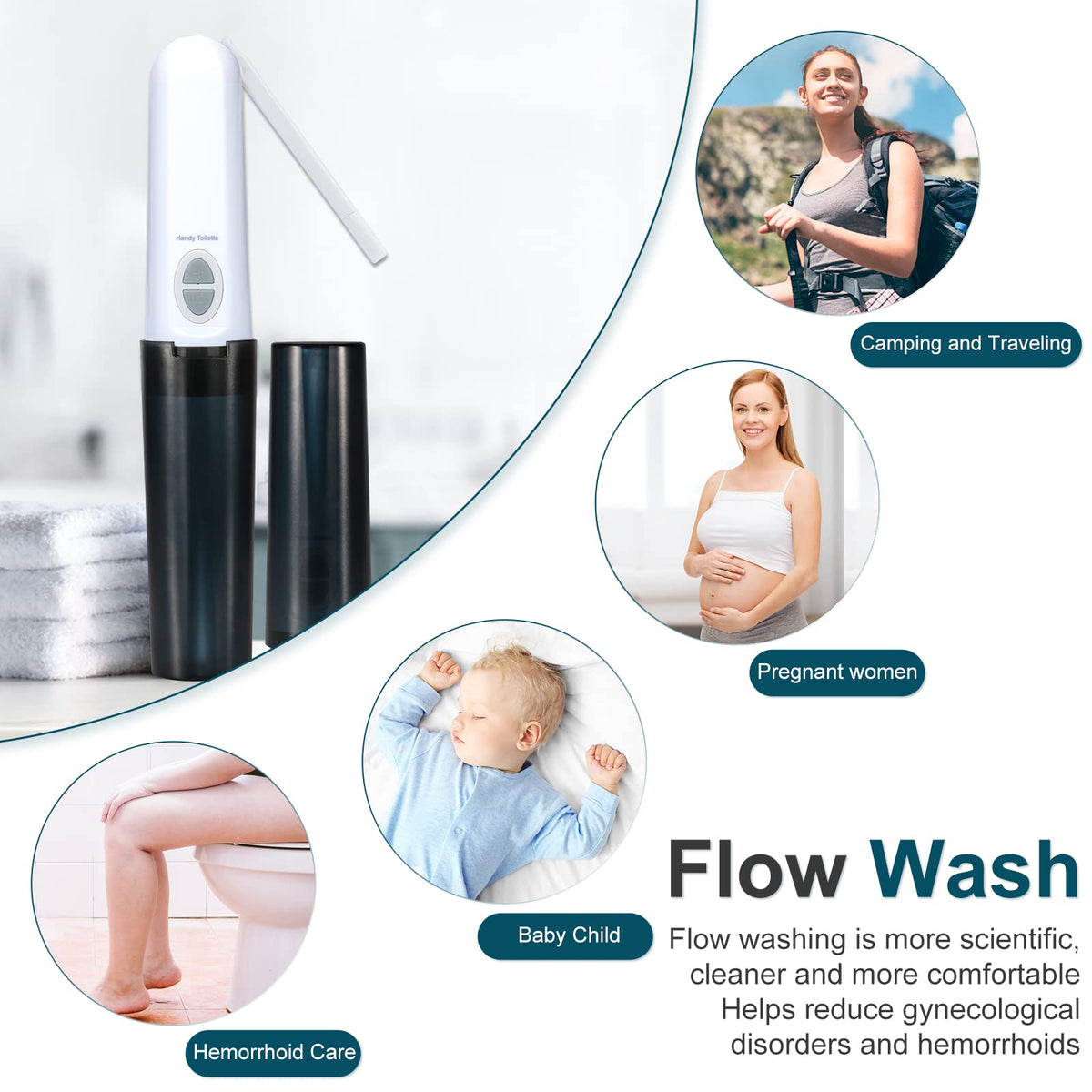 Portable Bidet for Handheld Electric Sprayer Personal - FOOFOO Official Imagery - 7