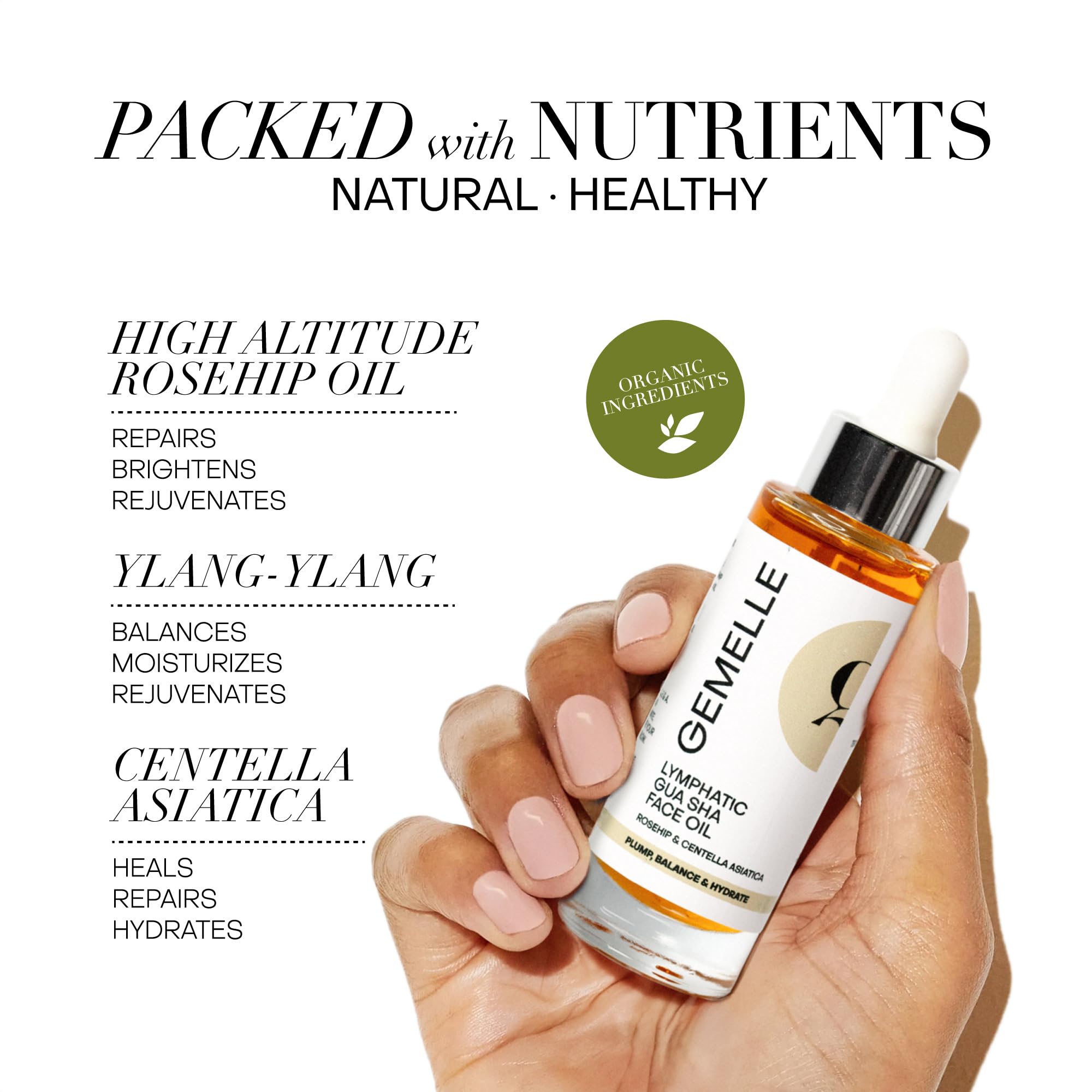GEMELLE Lymphatic Gua Sha Face Oil + Anti - Aging Face Oil – Morning & Night Reduc - GEMELLE Official Product View 7