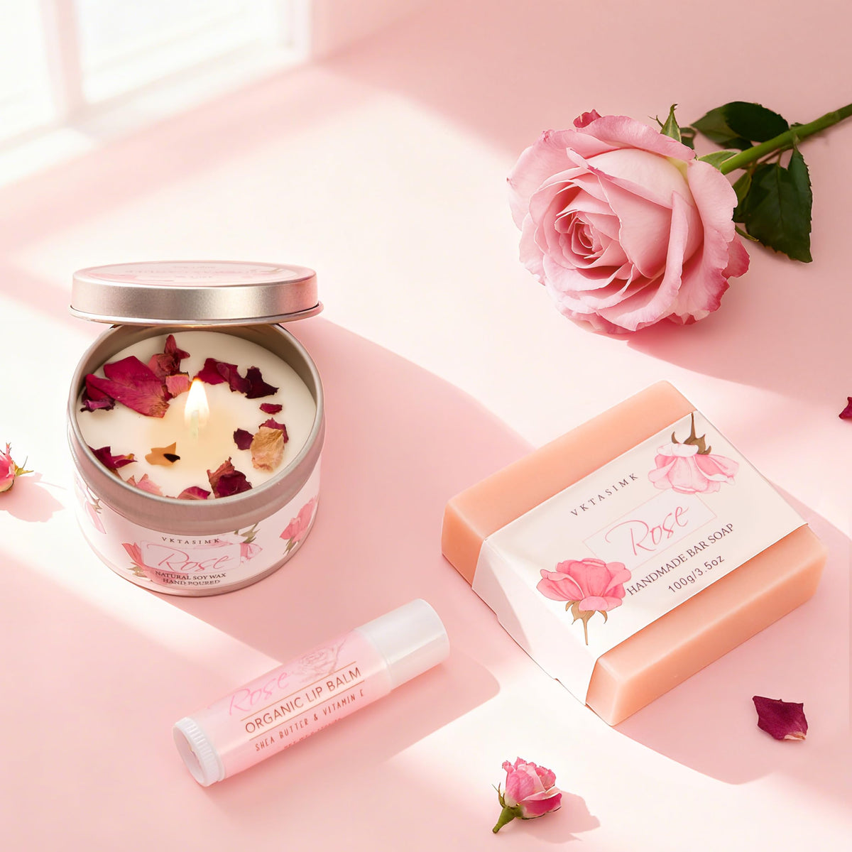 Gifts for Women Birthday Gift Baskets Rose Relaxing Home Spa - VKTASIMK Official Imagery - 6