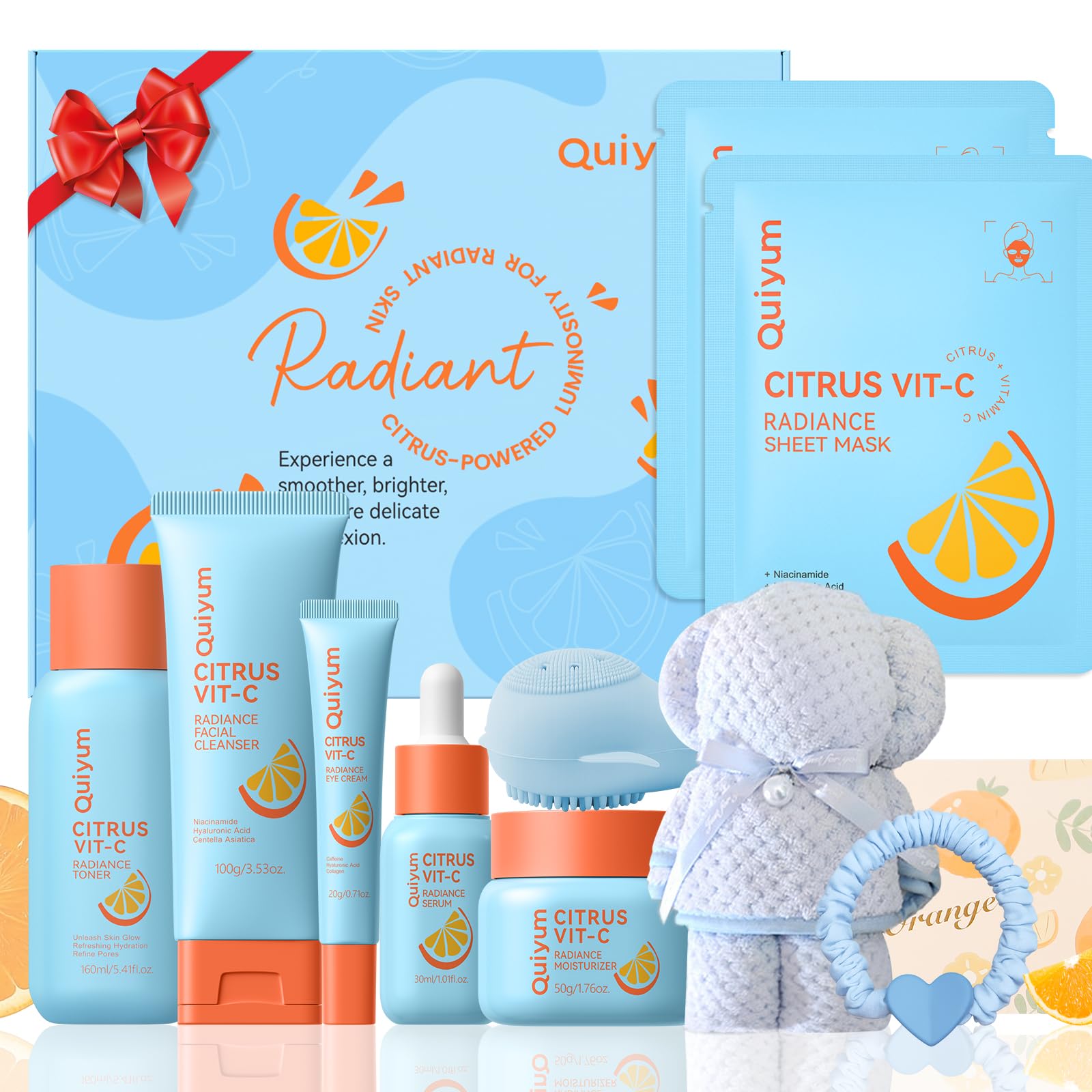 Citrus Vitamin C Skincare Set (5-Piece) – Facial Care Routine Kit - QUIYUM