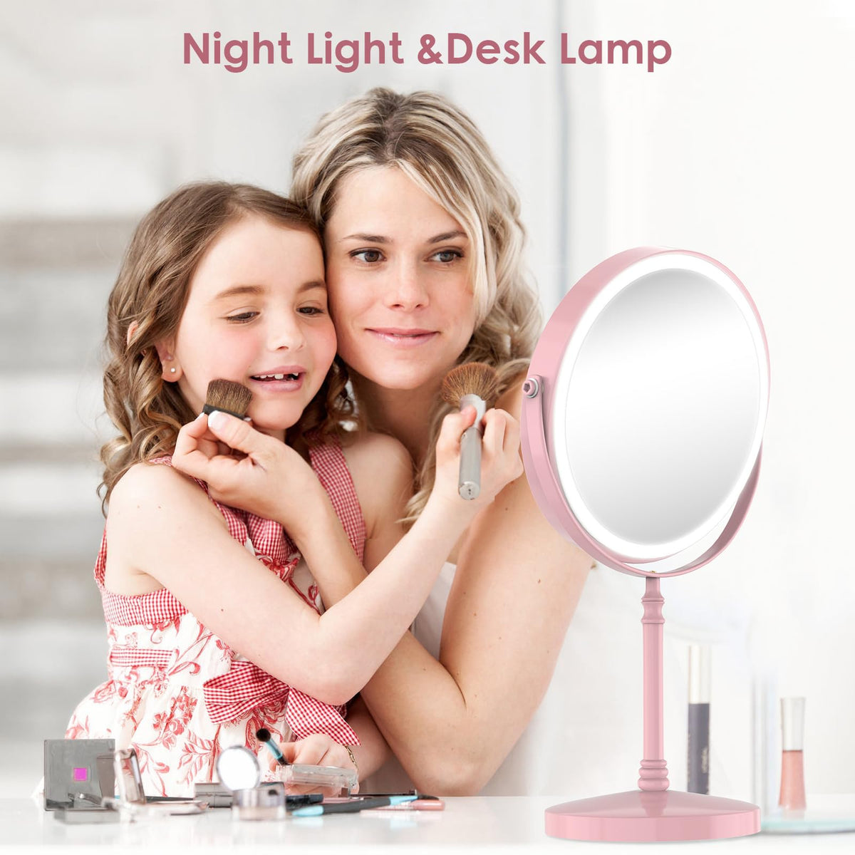 DEIOVWXS Makeup Mirror Rechargeable Vanity Mirror with 3 - DEIOVWXS Official Imagery - 8
