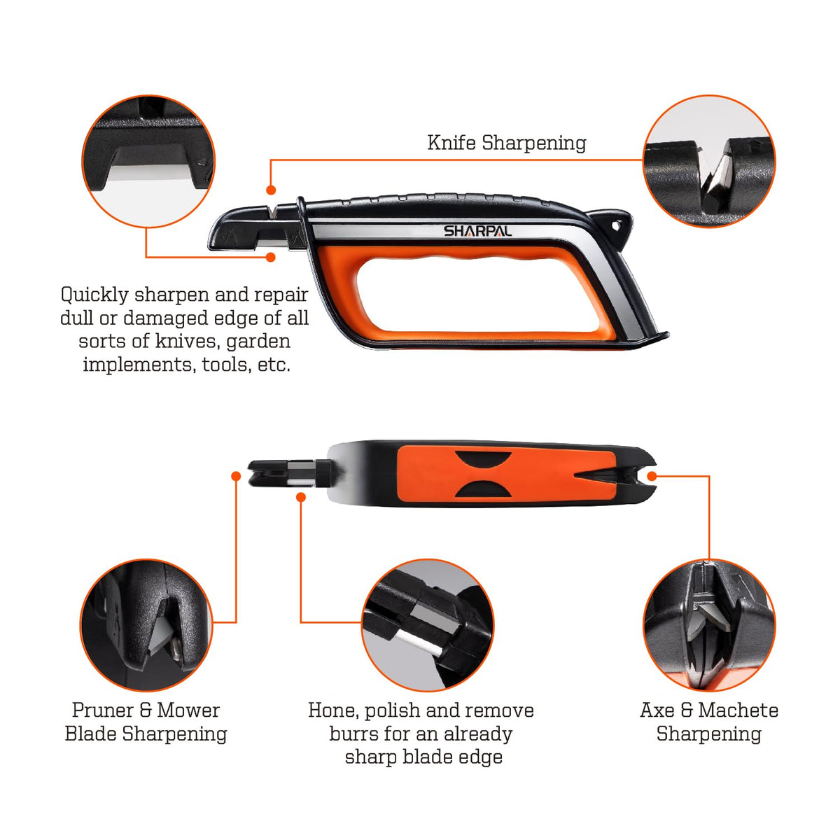 SHARPAL 103N All in 1 Knife Garden Tool Lawn Mower Blade - SHARPAL Official Imagery - 3