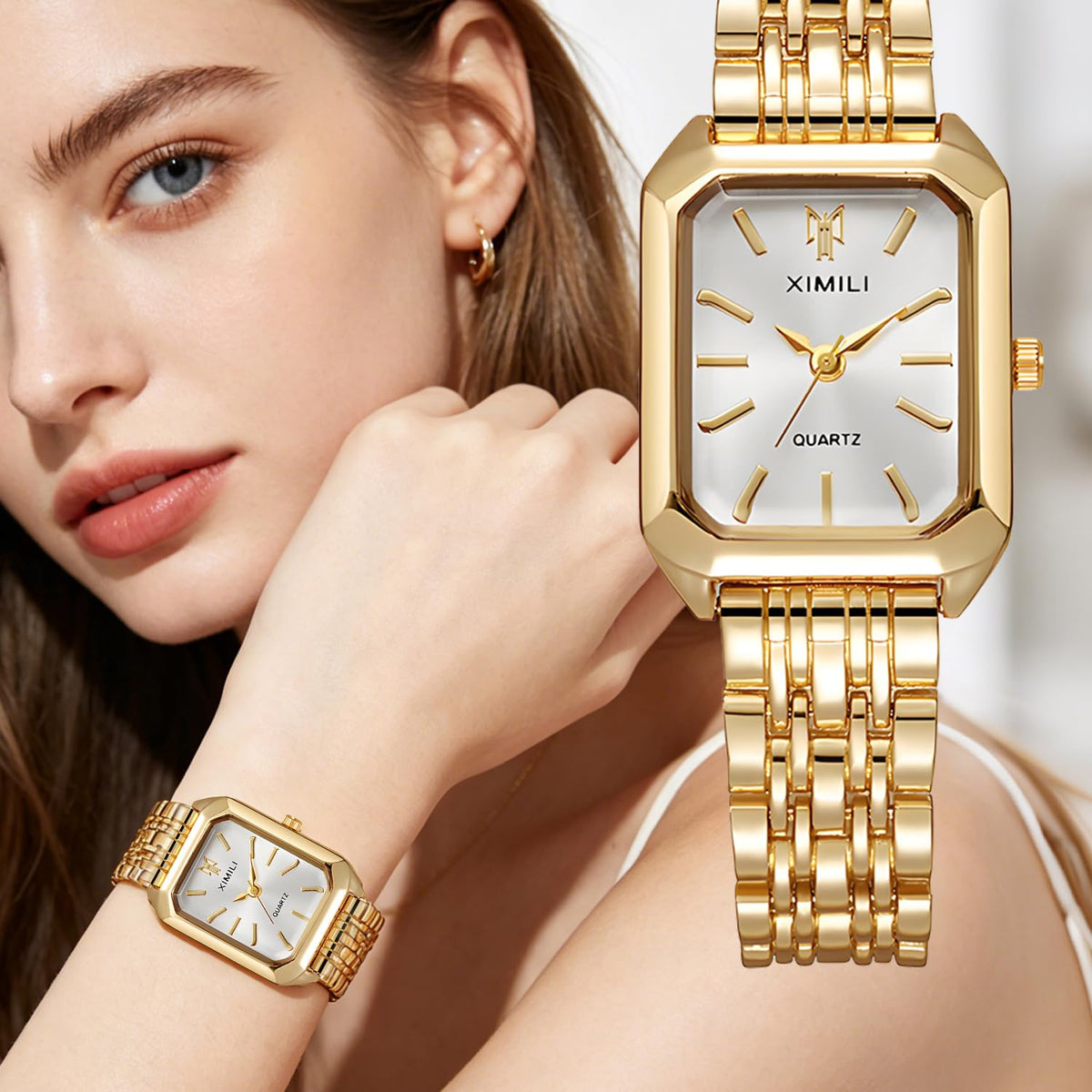 4 Pack Gold Watches for Women with Vintage Stainless Steel - haodmius Official Imagery - 5