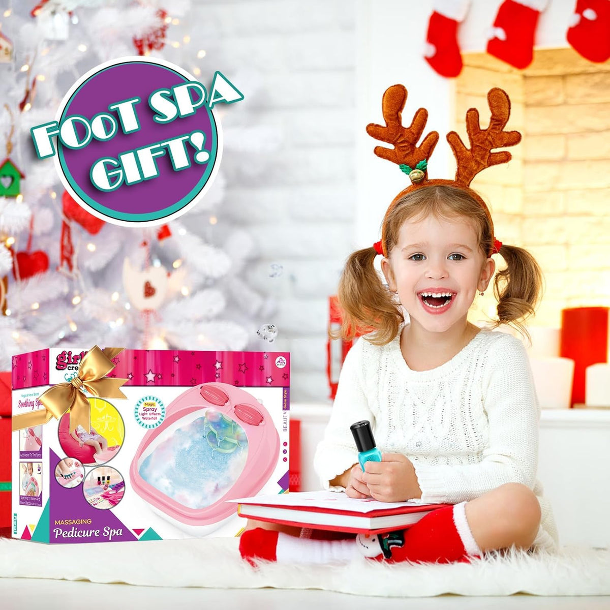 Kids Foot Spa Kit for Girls Ages 6 12 Nail Art Set Birthday - Yoloflix Official Imagery - 8