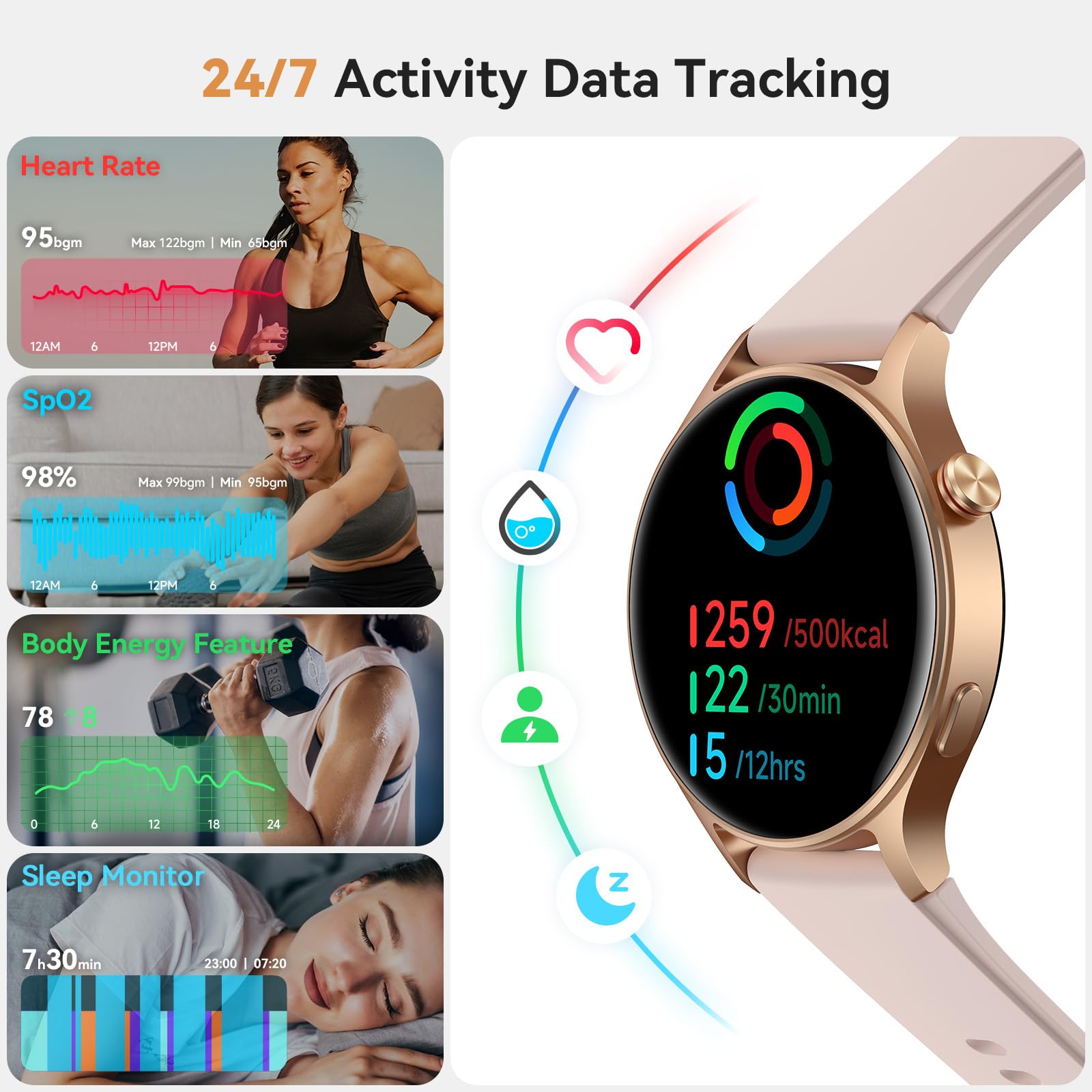 aeac Smart Watch for Women, Answer/Make Call, 1.32'' AMOLED Ultra-Clea - View 3