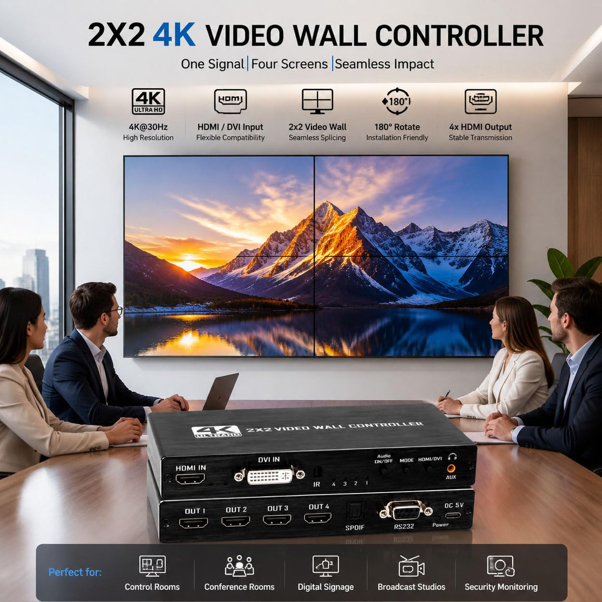 2x2 4k Video Wall Controller Transform 4 TV Screens into a - DEANFINN Official Imagery - 4