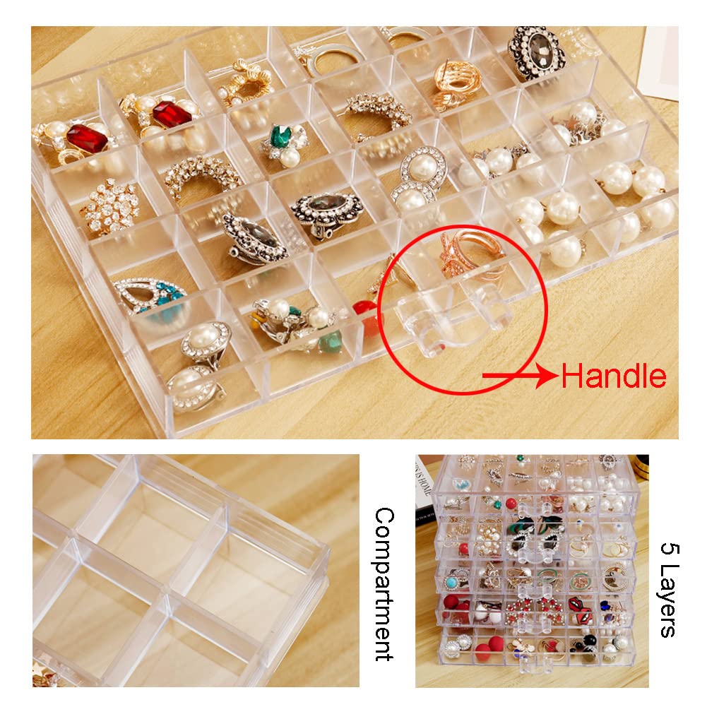 YUFONG Earring Storage Box Organizer 5 Drawers with 120 - YUFONG Official Imagery - 5
