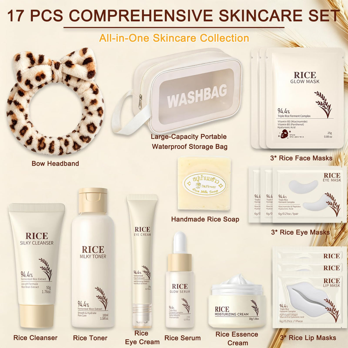 17 PCS Korean Skin Care Set Rice Skin Care Set for Kids - Deepmind Official Imagery - 3