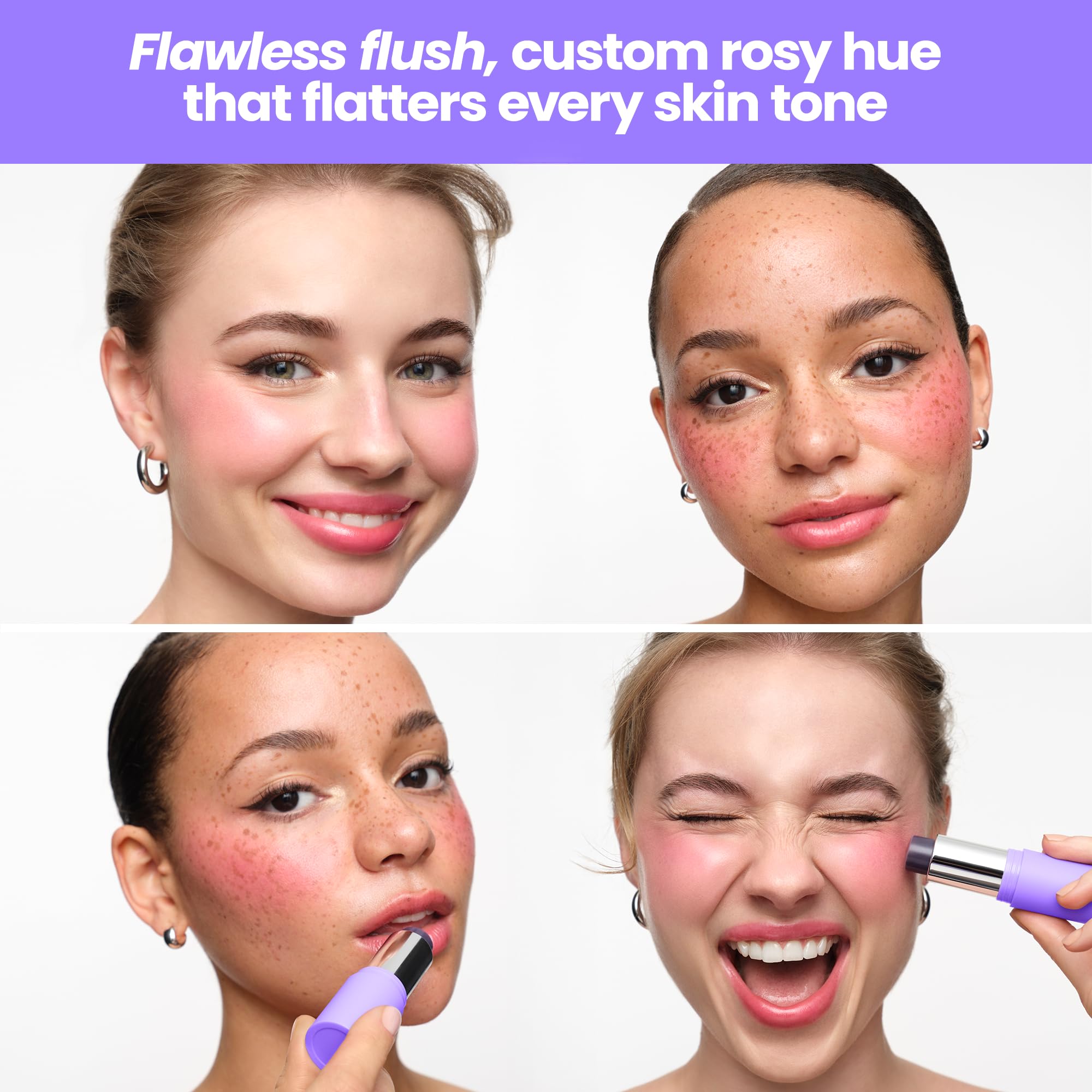 Wonderskin Cream Blush Stick pH-Activated - pHlush Stick, Blush for Ch - View 3