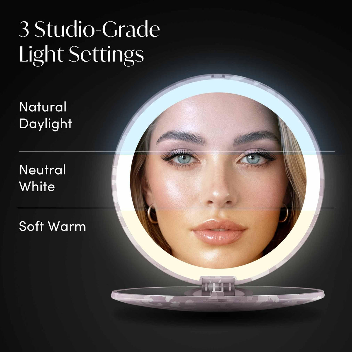 Fancii Taylor LED Lighted Travel Makeup Mirror Rechargeable - Fancii Official Imagery - 5