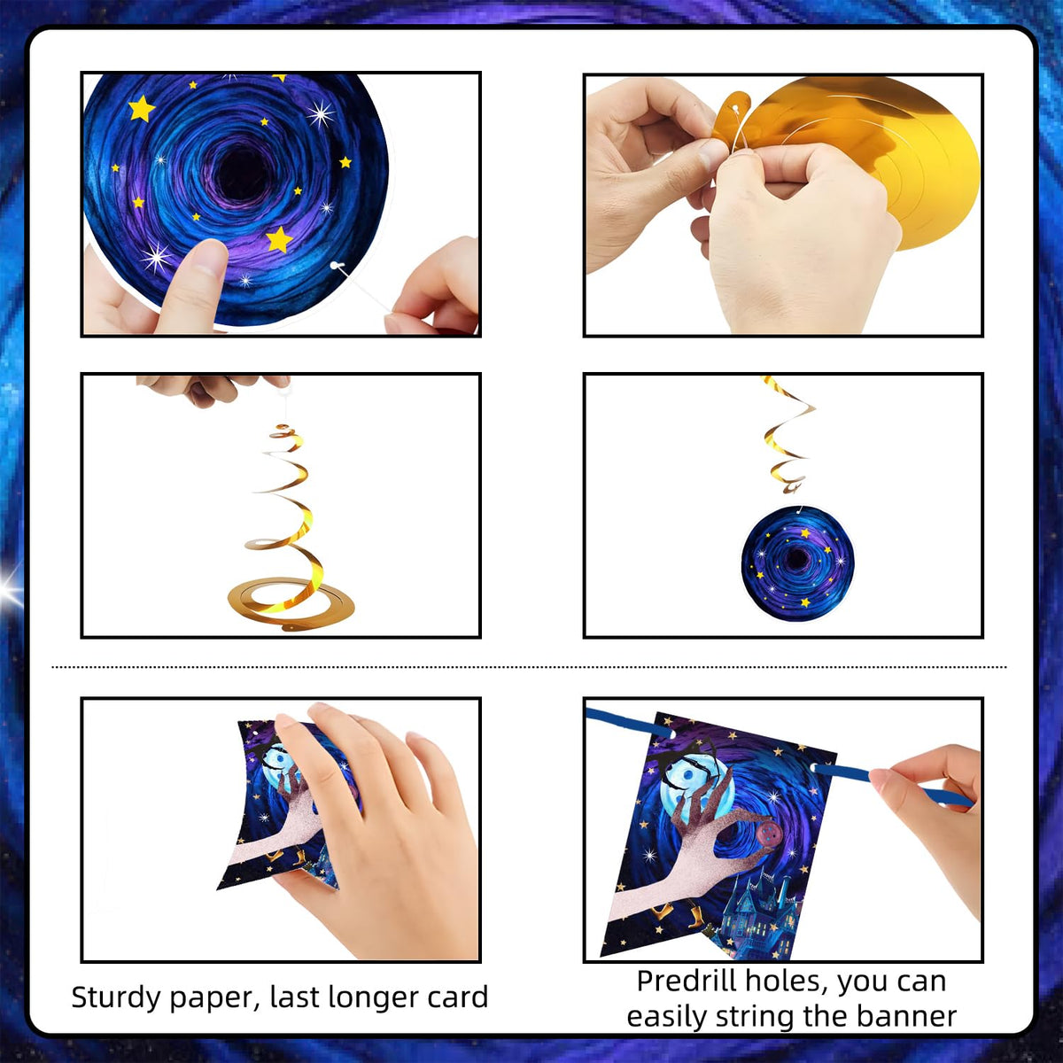 40Pcs Horror Birthday Party Decorations Blue Purple Theme - tetcuican Official Imagery - 5