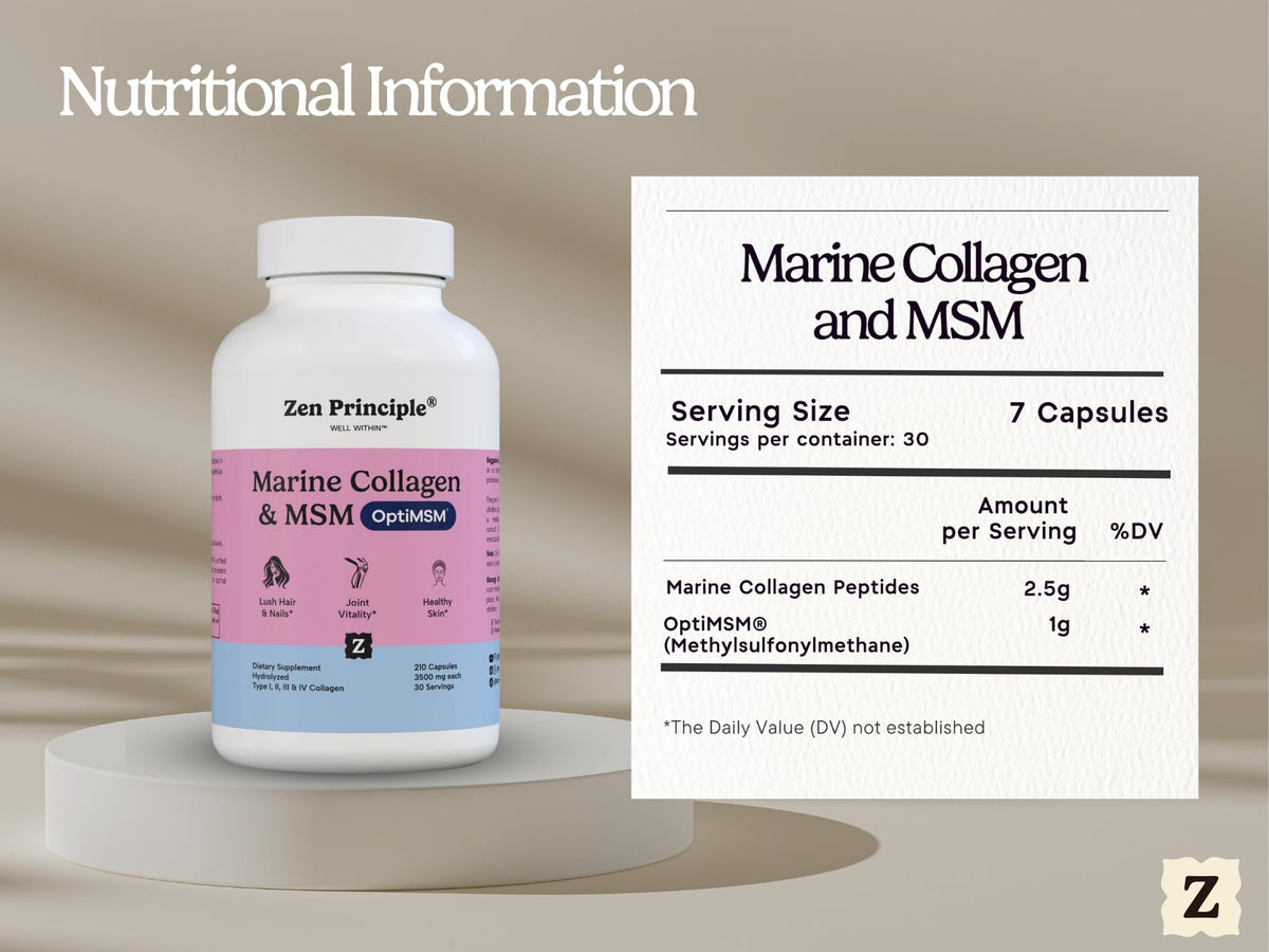 Zen Principle Marine Collagen Peptides Powder with OptiMSM - Zen Principle Official Imagery - 8