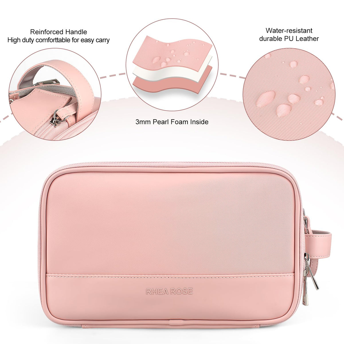 Toiletry Bag for Women Makeup Travel Bag Organizer Large - Rhea Rose Official Imagery - 7