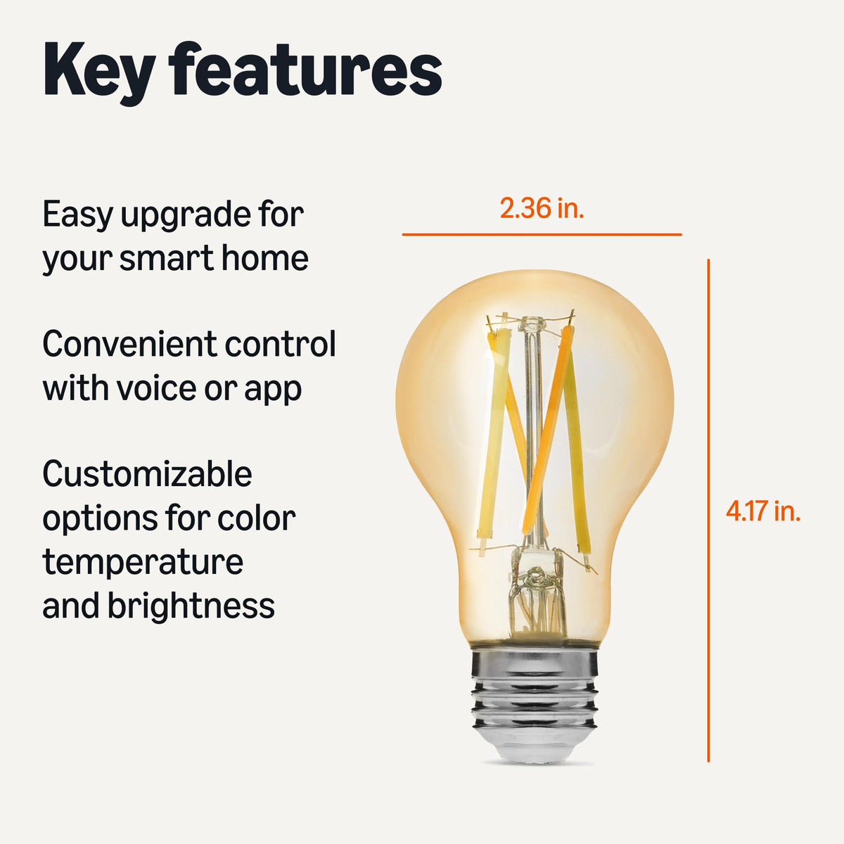 Amazon Basics A19 Smart Filament LED Bulb Tunable White - Amazon Basics Official Imagery - 3