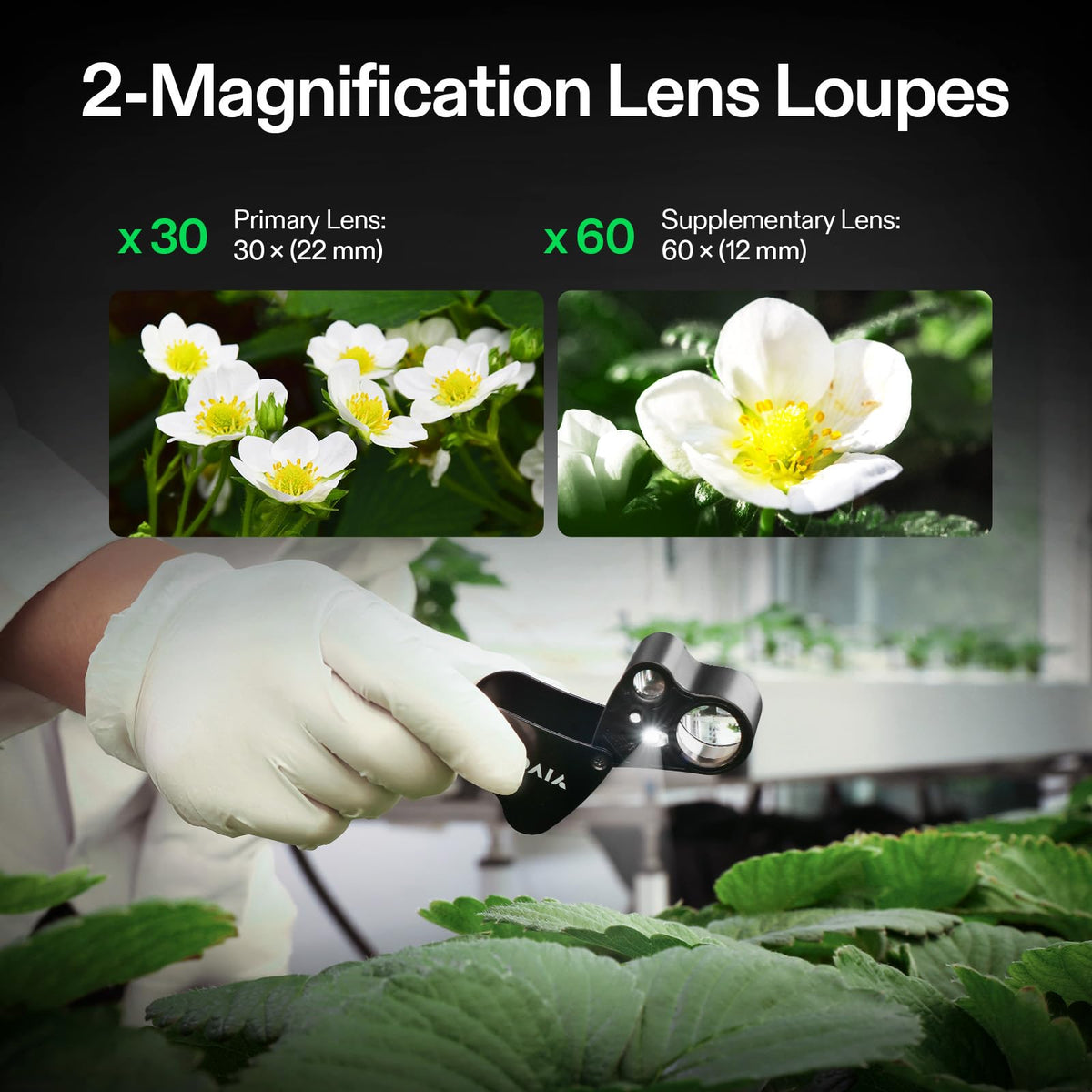 VIVOSUN 2 Pack Jewelry Loupe 30X 60X Foldable Magnifier with - VIVOSUN Official Imagery - 4